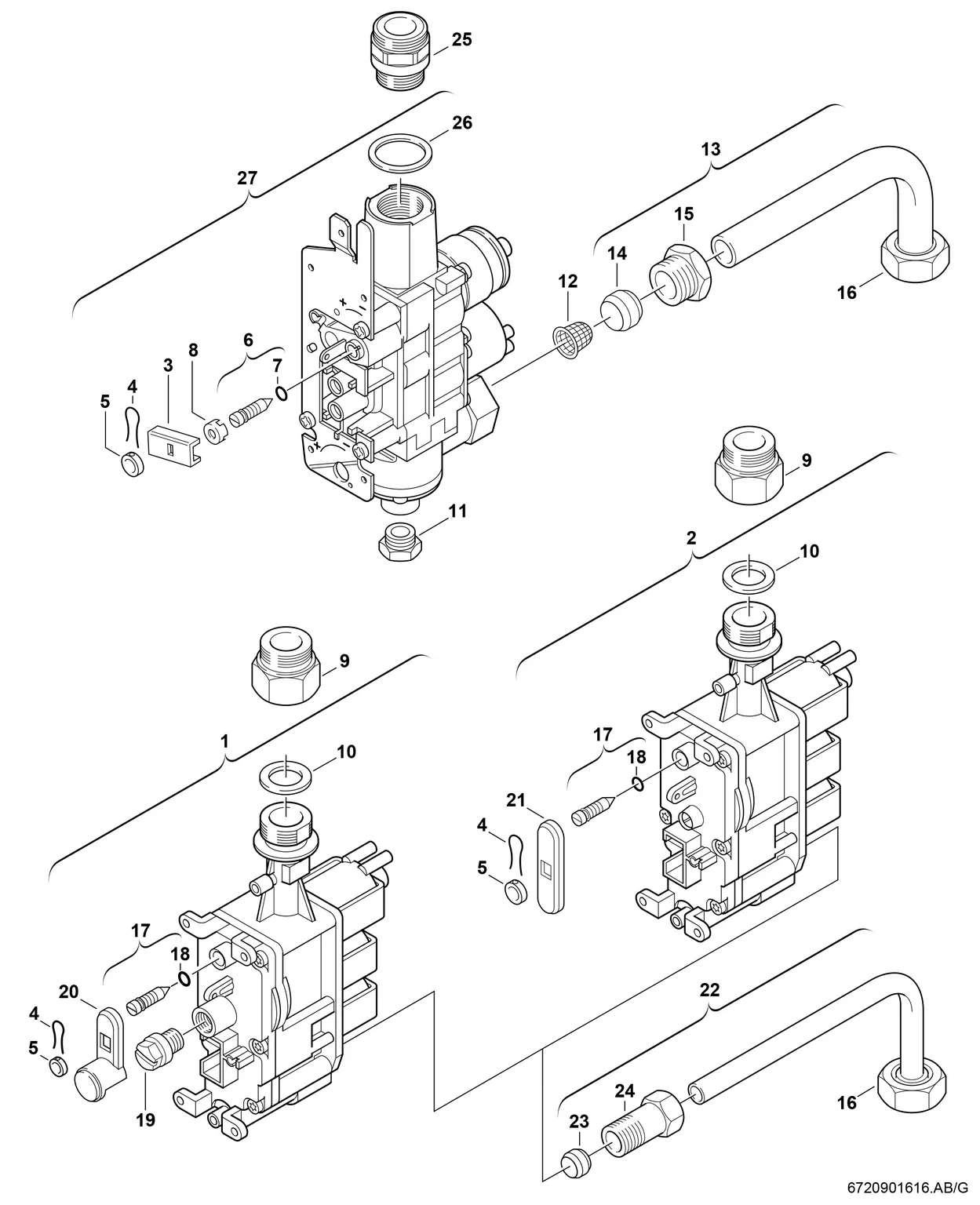 Schéma éclaté Bloc gaz — Bosch ZR24-3ADE23S3600