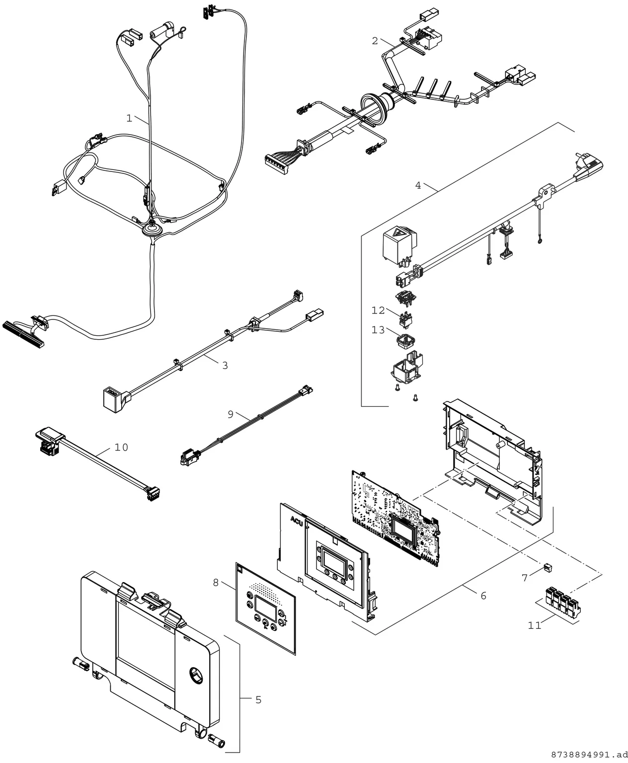 Explosietekening Tableau de commande — Bosch Condens 2300i W - GC2300IW 19/30 C 23