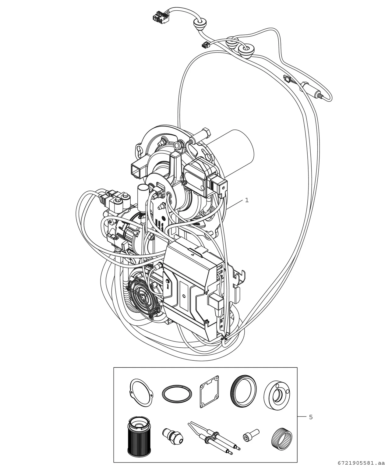 Explosietekening variantes de brûleur — Bosch Olio Condens 8800i F - OC8800iF 19