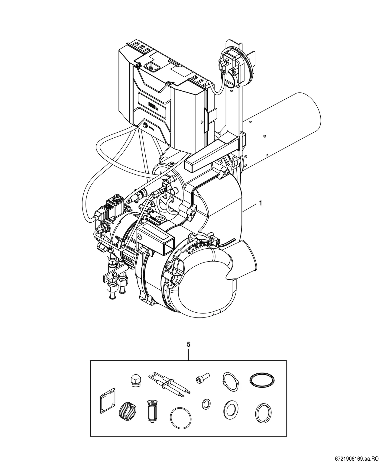 Schéma éclaté Variantes de brûleur — Bosch Olio Condens 7800 F - OC7800F 18