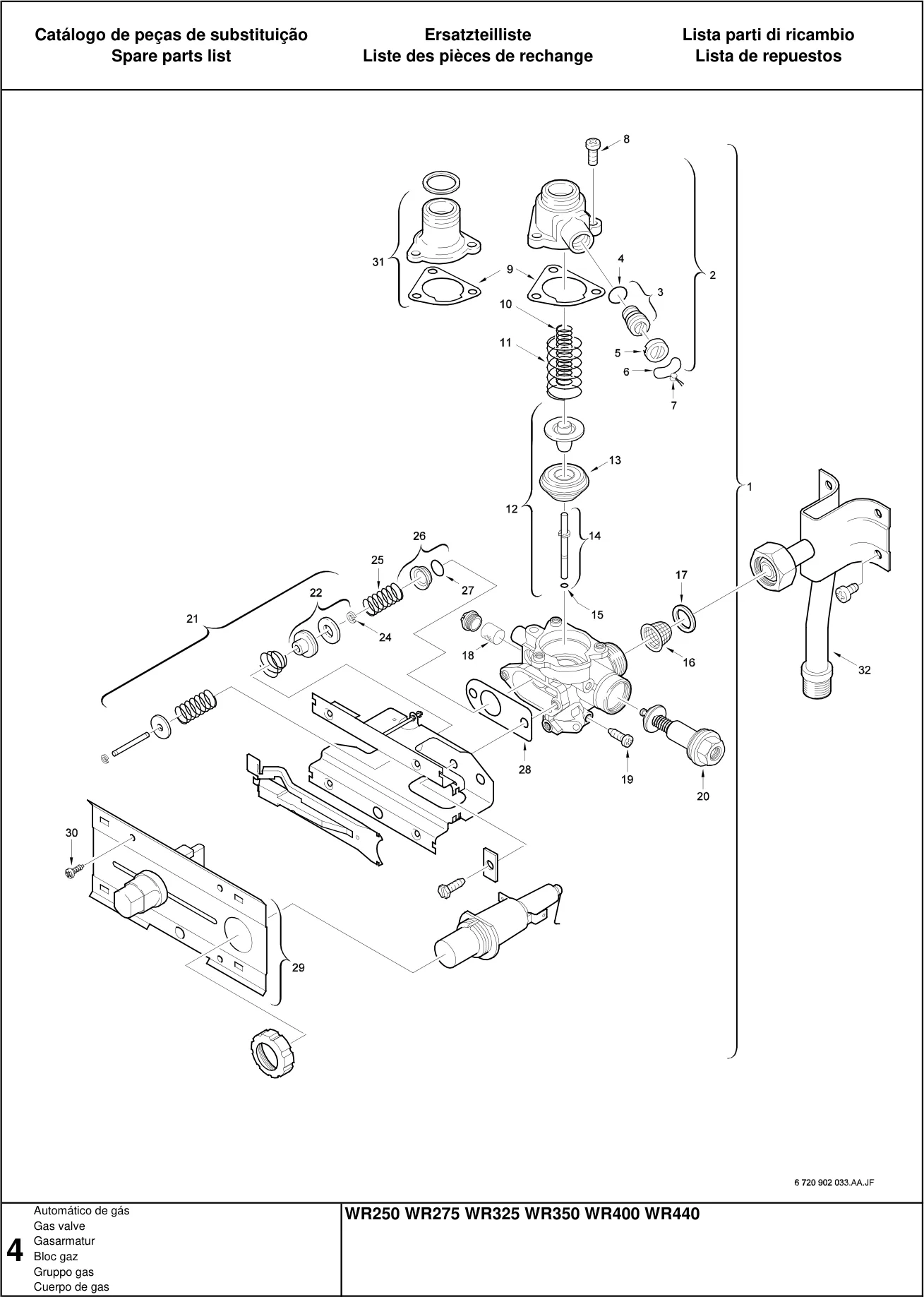 Explosietekening Bloc gaz (4) — Buderus WR-1KP