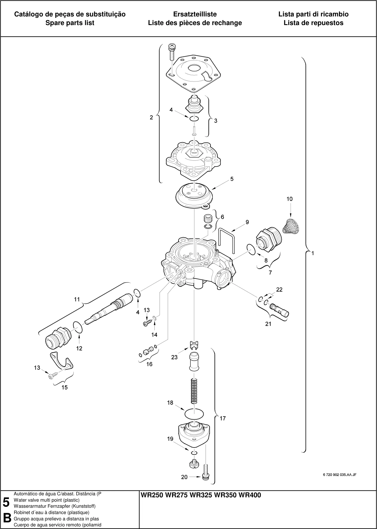 Explosietekening Robinet d´eau à distance (plastique) — Buderus WR-1KP
