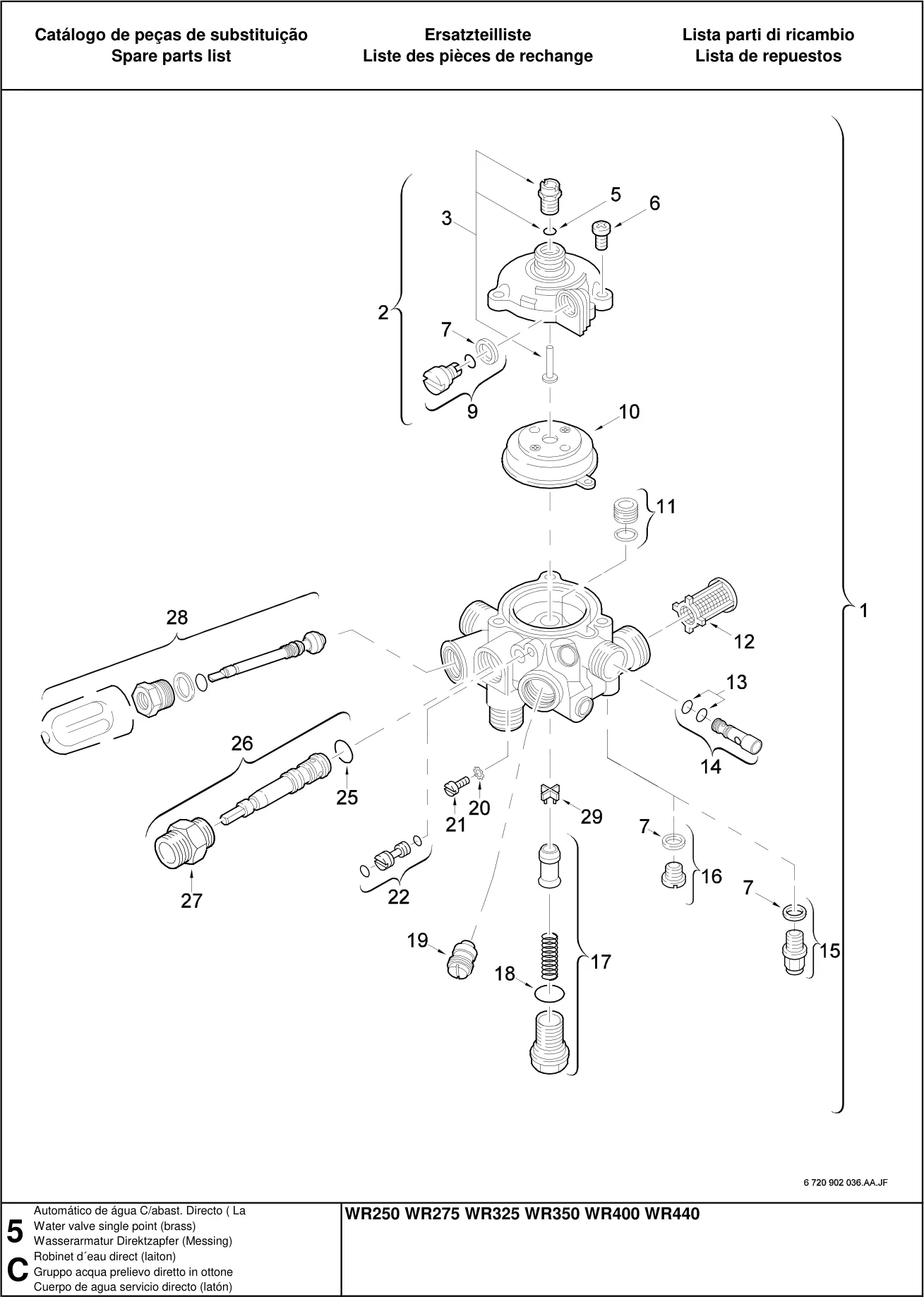 Explosietekening Automático de água C/abast. Directo ( La — Buderus WR-1KP