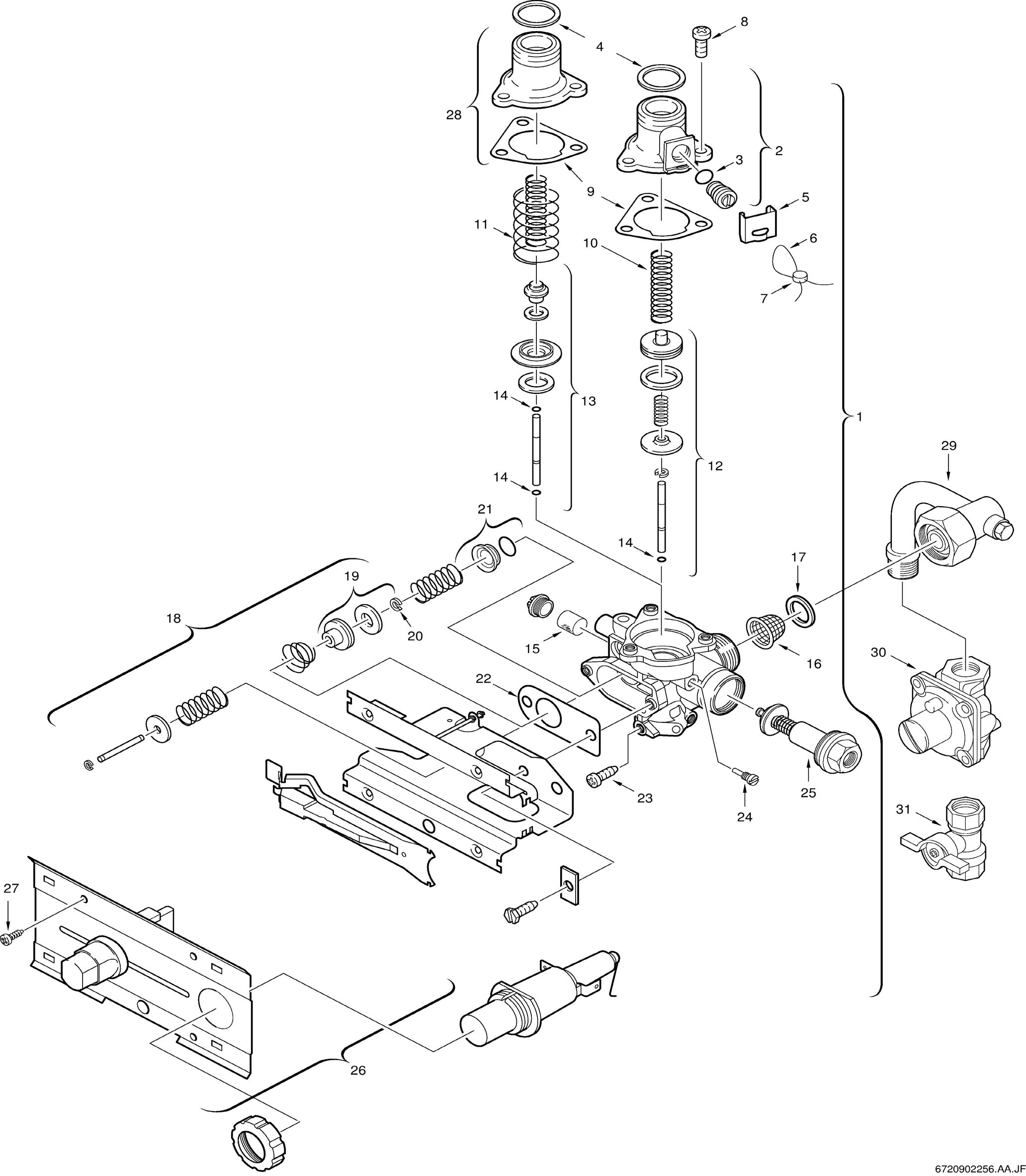 Schéma éclaté Bloc gaz — Buderus W125/135 Oxystop
