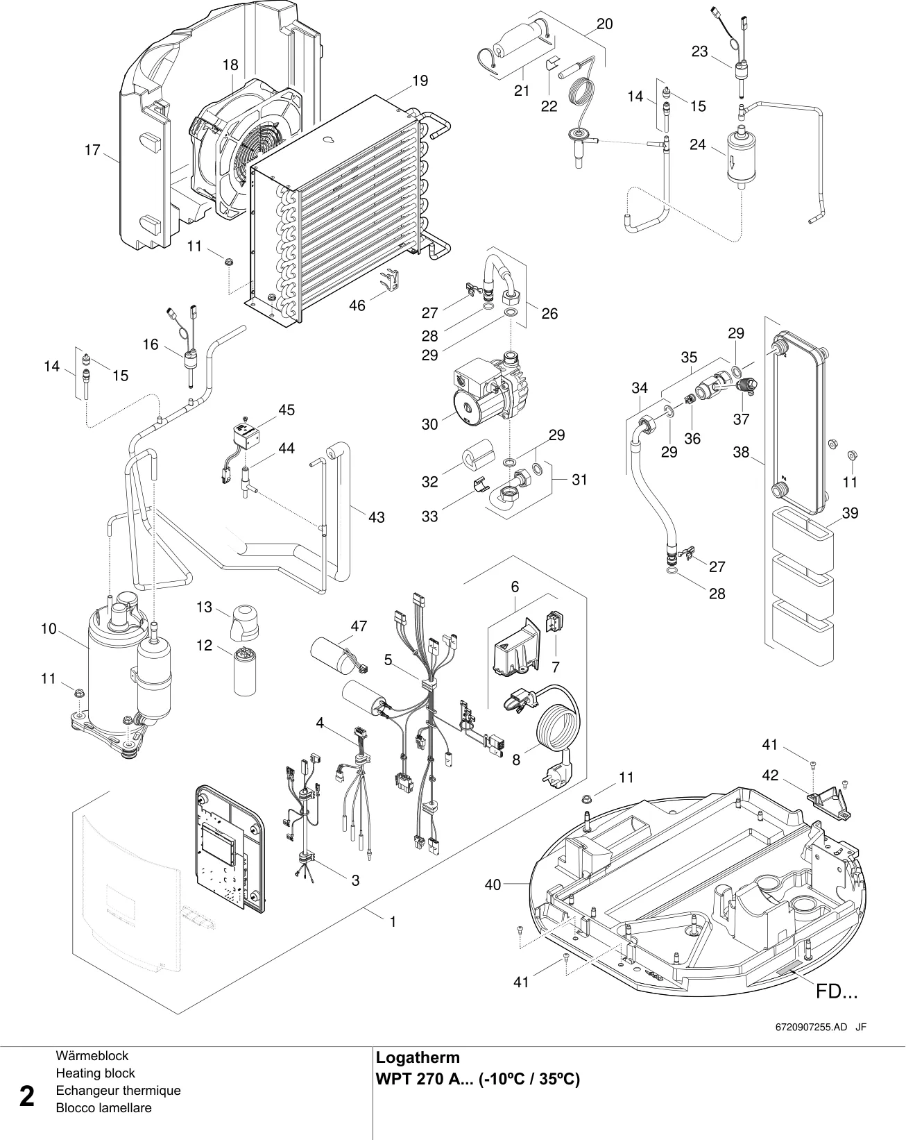 Explosietekening Echangeur thermique — Buderus WPT270A-S