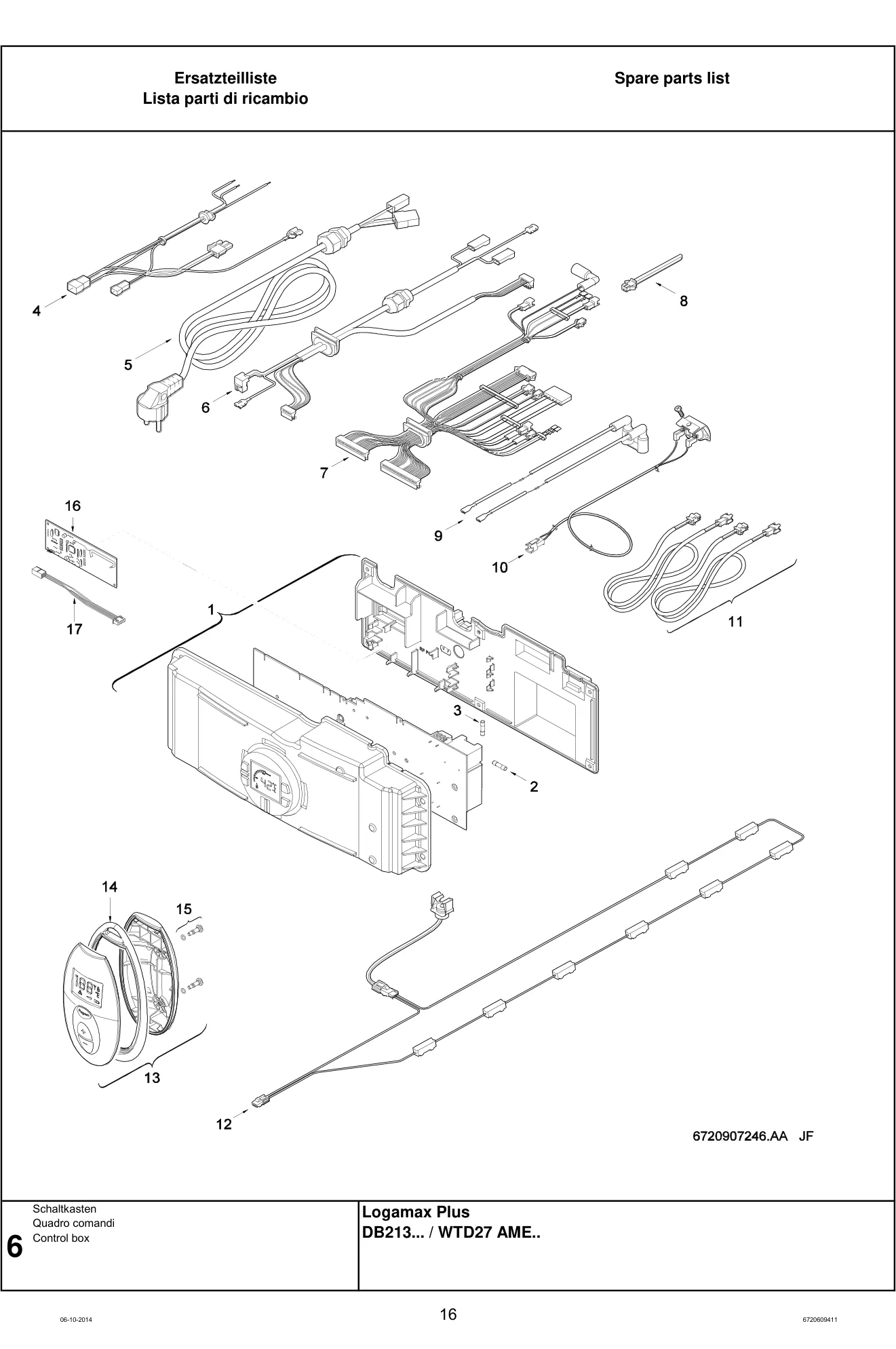 Schéma éclaté Planche 6 — Buderus Logamax Plus DB213