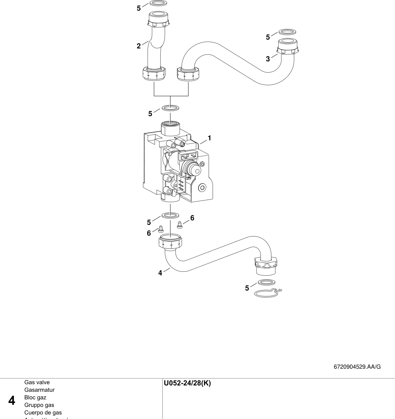 Schéma éclaté Bloc gaz — Buderus U052-24/28(K)