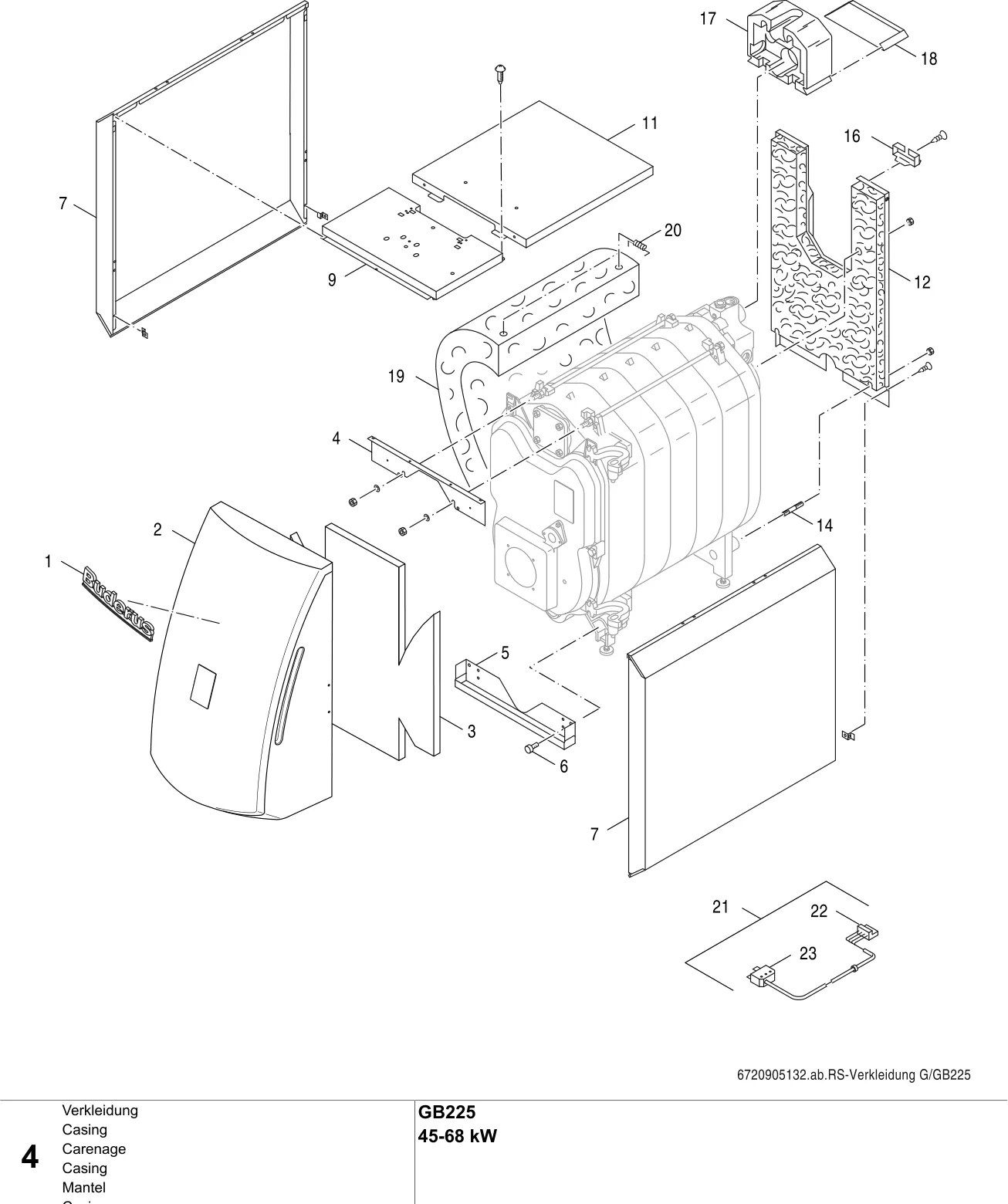 Schéma éclaté Carenage — Buderus GB225