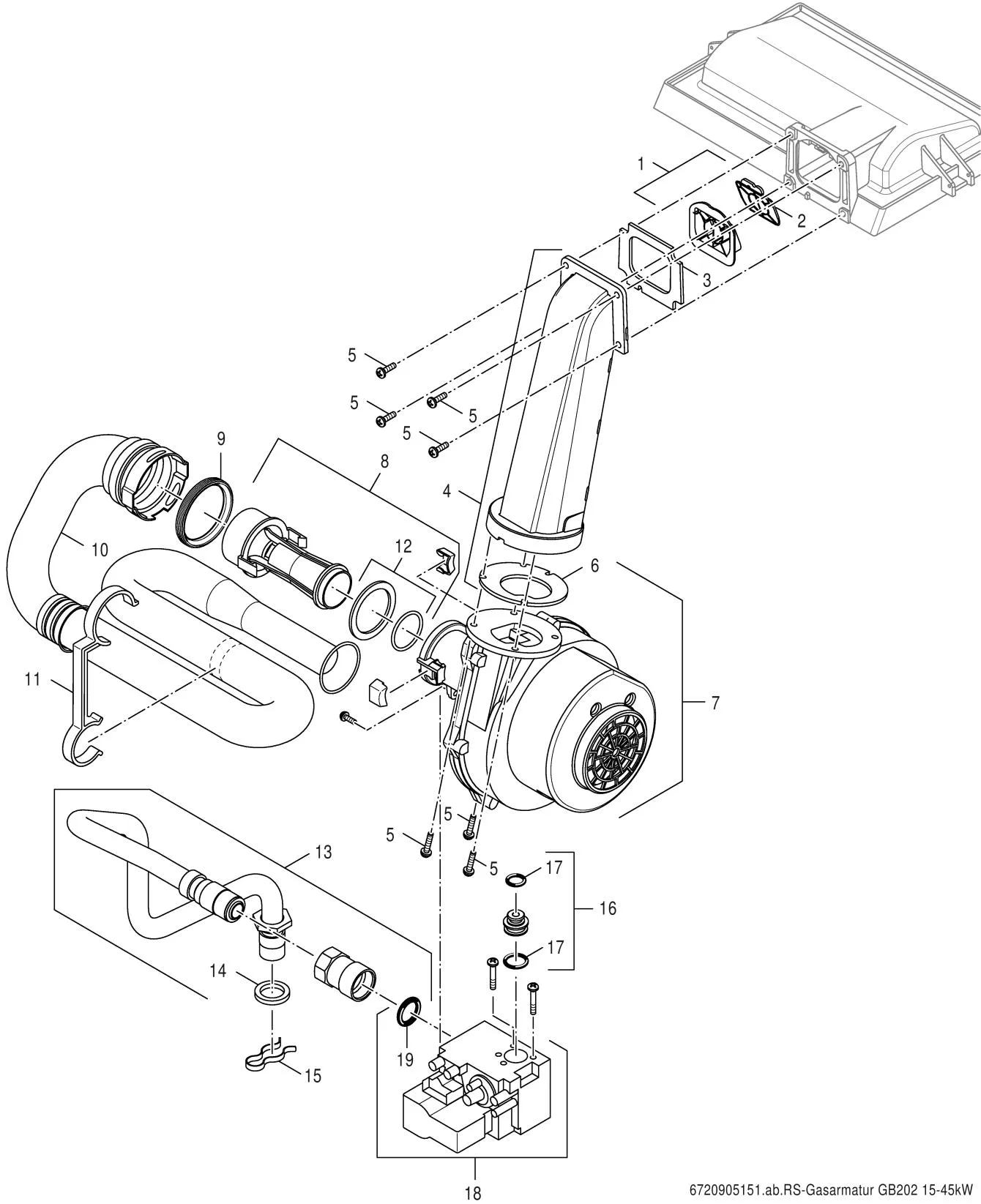 Explosietekening Bloc gaz — Buderus GB202 15-45kW