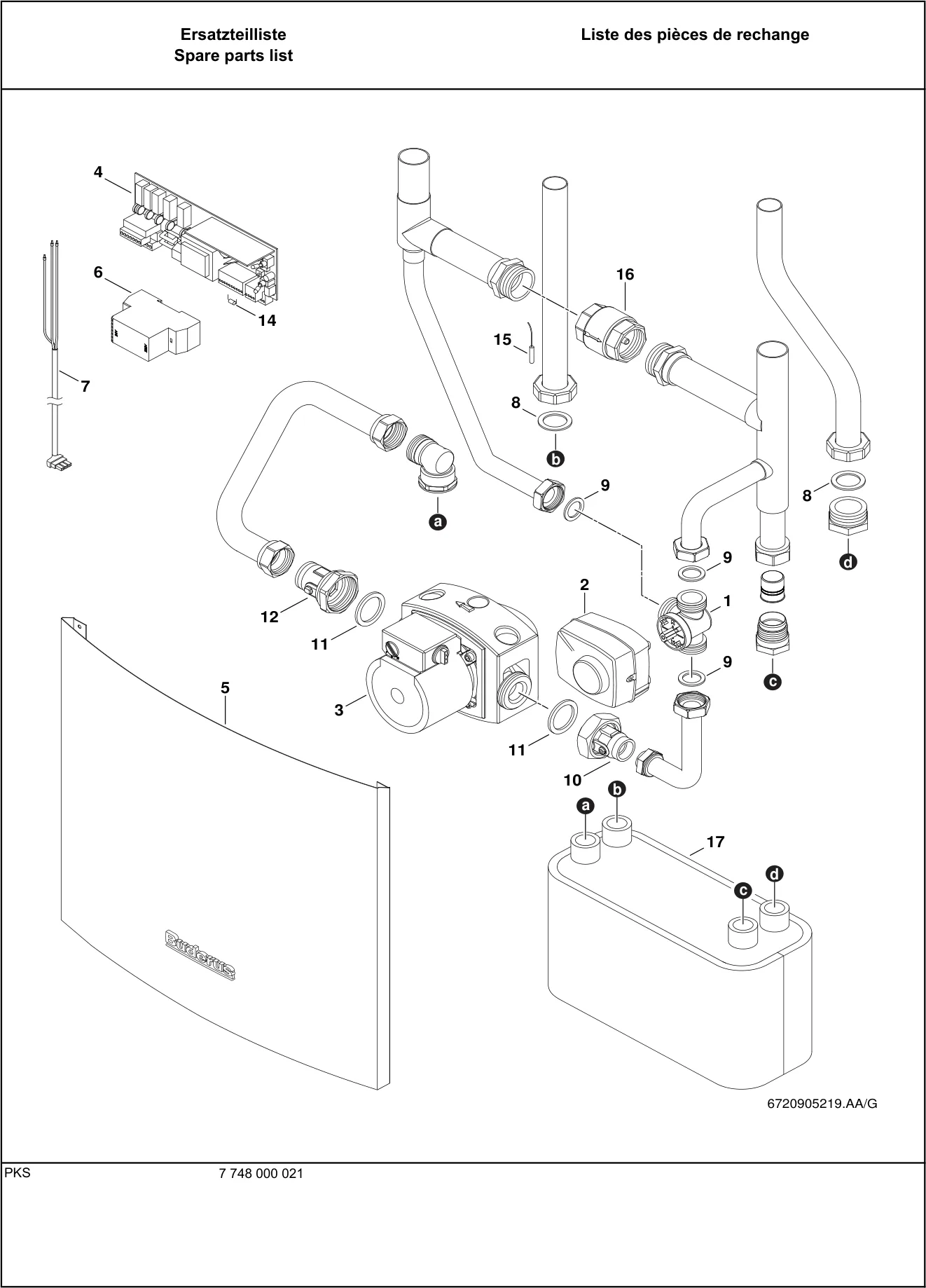 Schéma éclaté 6720905219.AA/G — Buderus Zubehör WP