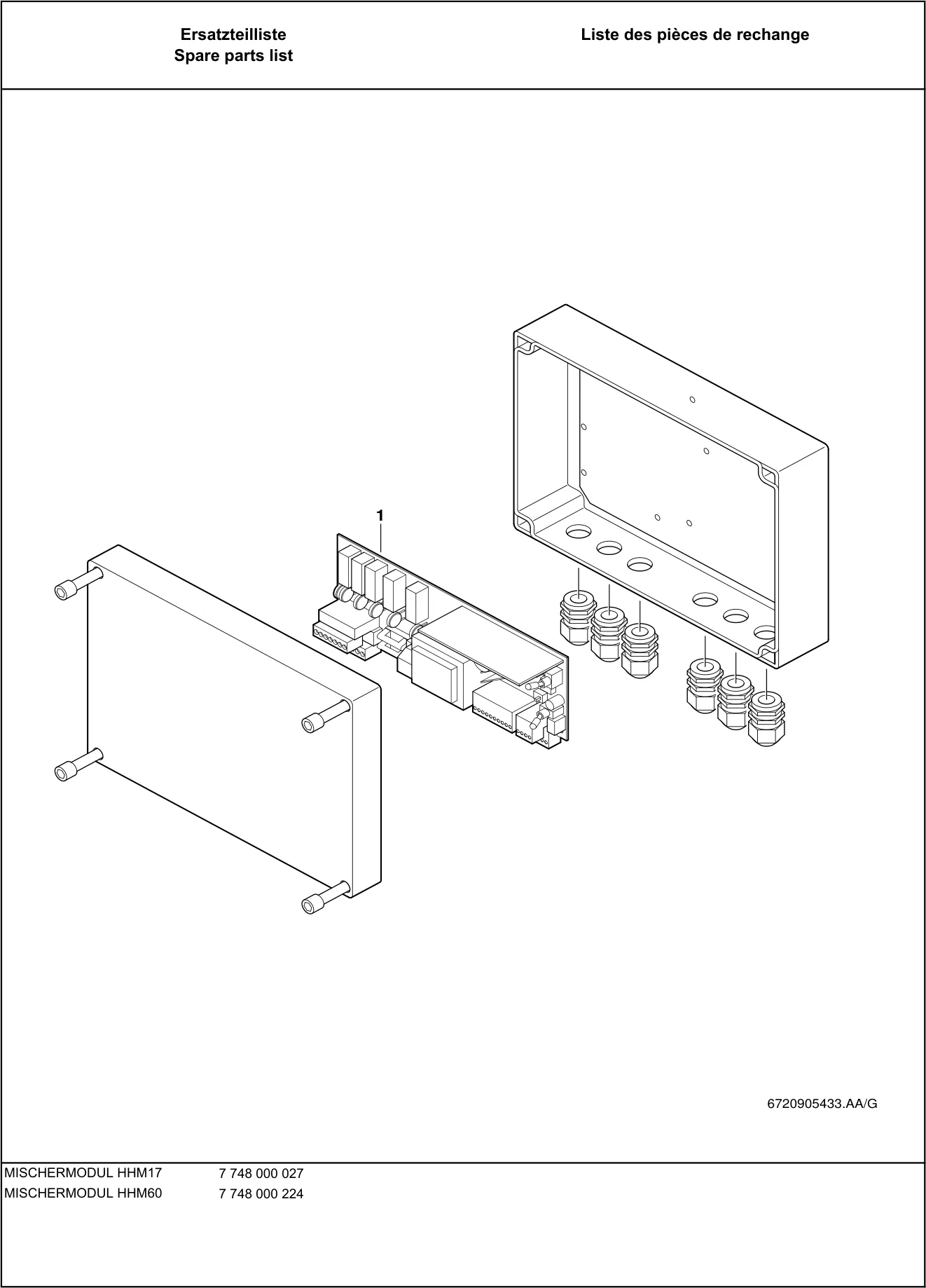 Schéma éclaté 6720905433.AA/G — Buderus Zubehör WP