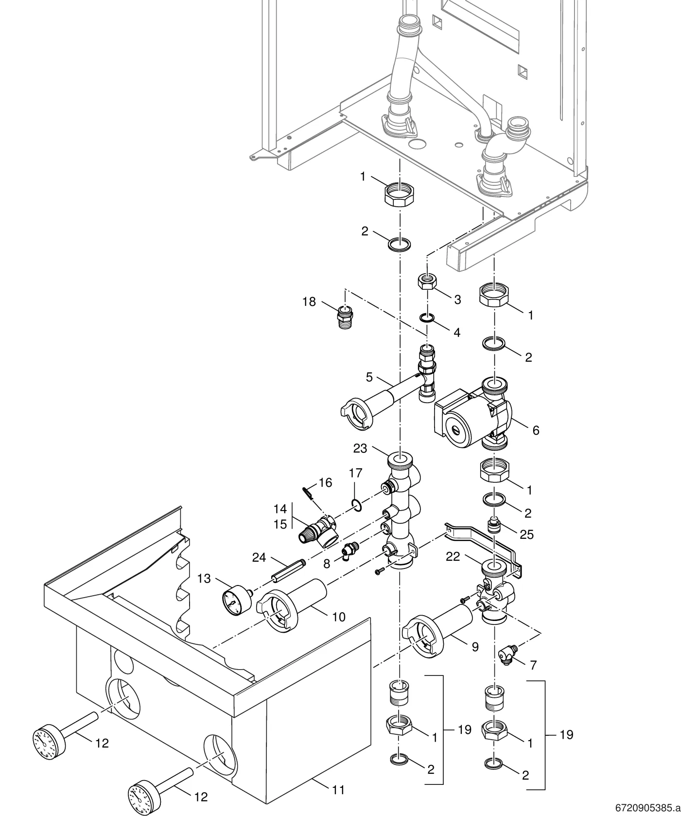 Schéma éclaté Kit de raccordement — Buderus GB162 80-100