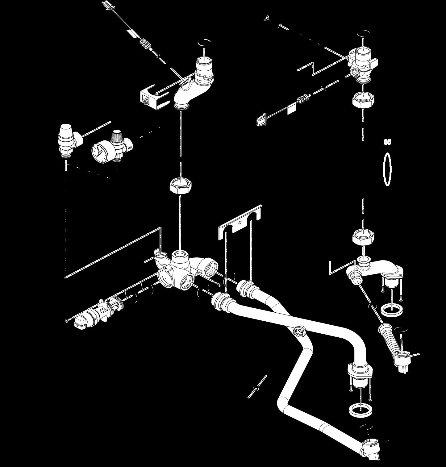 Schéma éclaté Hydraulique (5) — Buderus GB162 15-45
