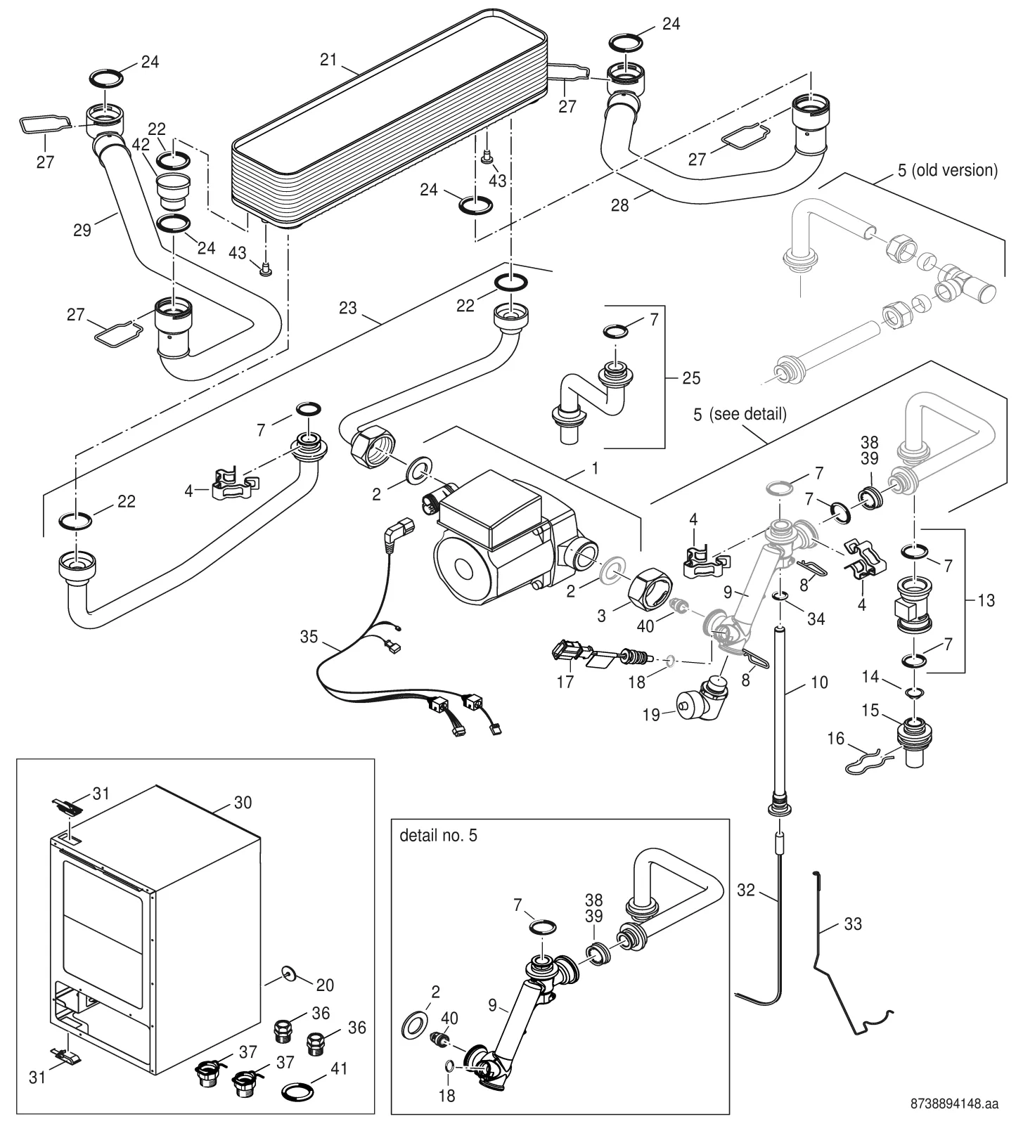 Schéma éclaté Hydraulique (6) — Buderus GB162 15-45