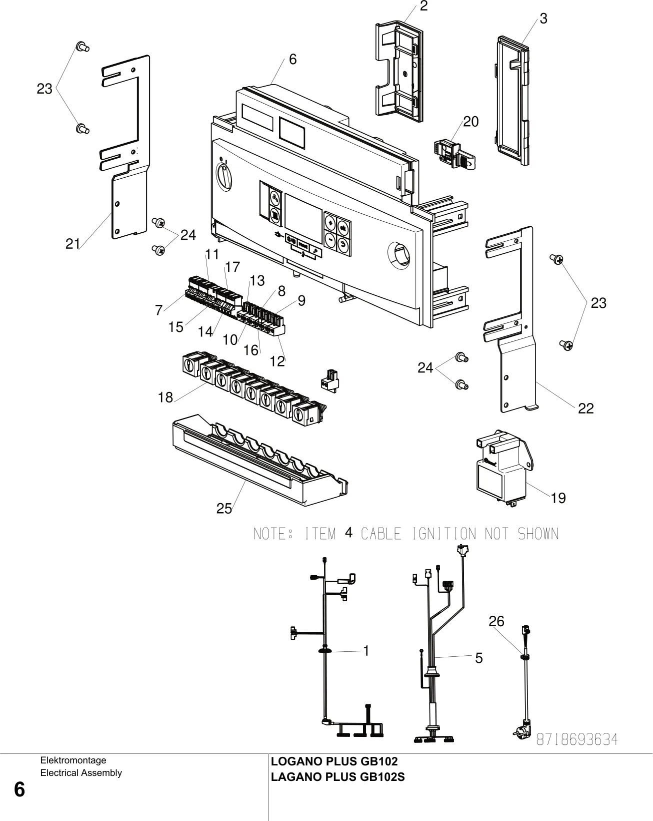 Explosietekening Elektromontage — Buderus GB102, GB102S