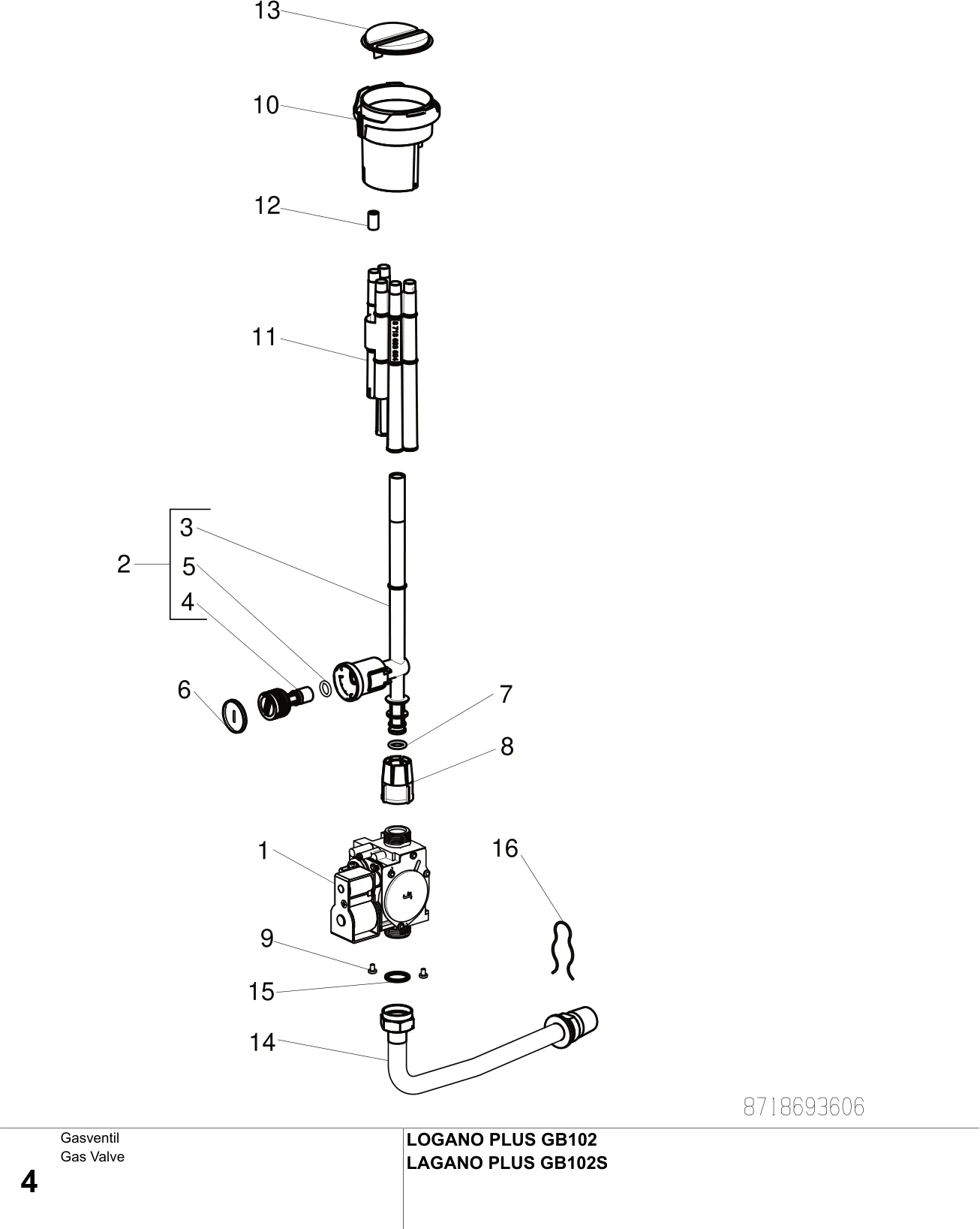 Explosietekening Planche 4 — Buderus GB102, GB102S