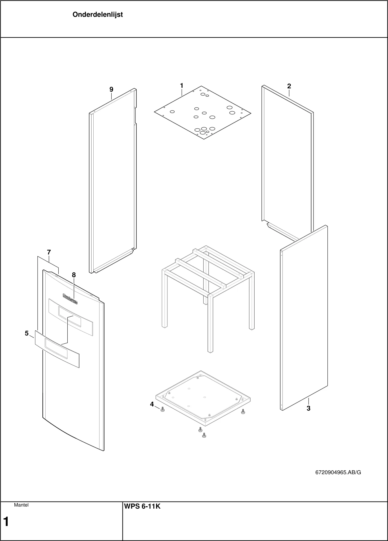 Explosietekening Mantel — Buderus WPS6-11K