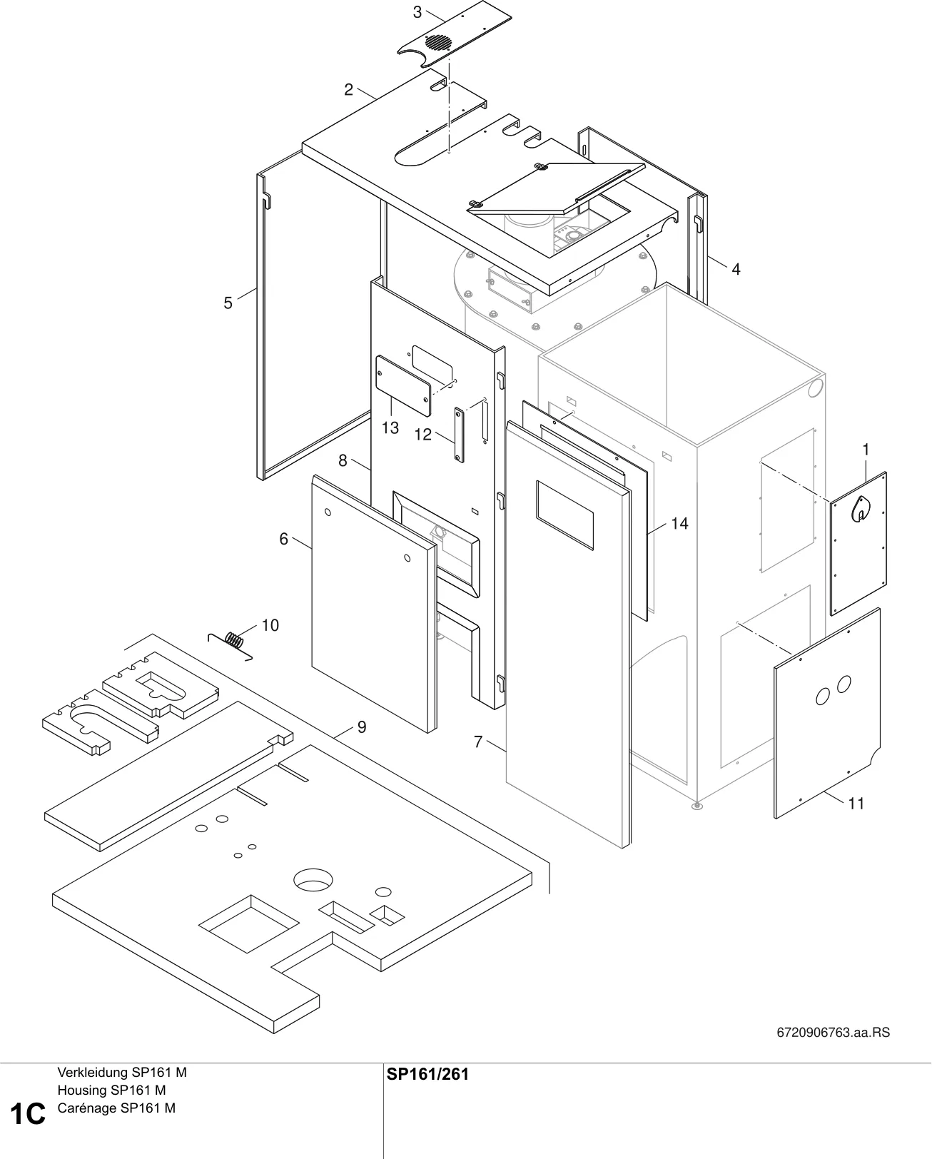 Schéma éclaté Verkleidung SP161 M C — Buderus SP161/261