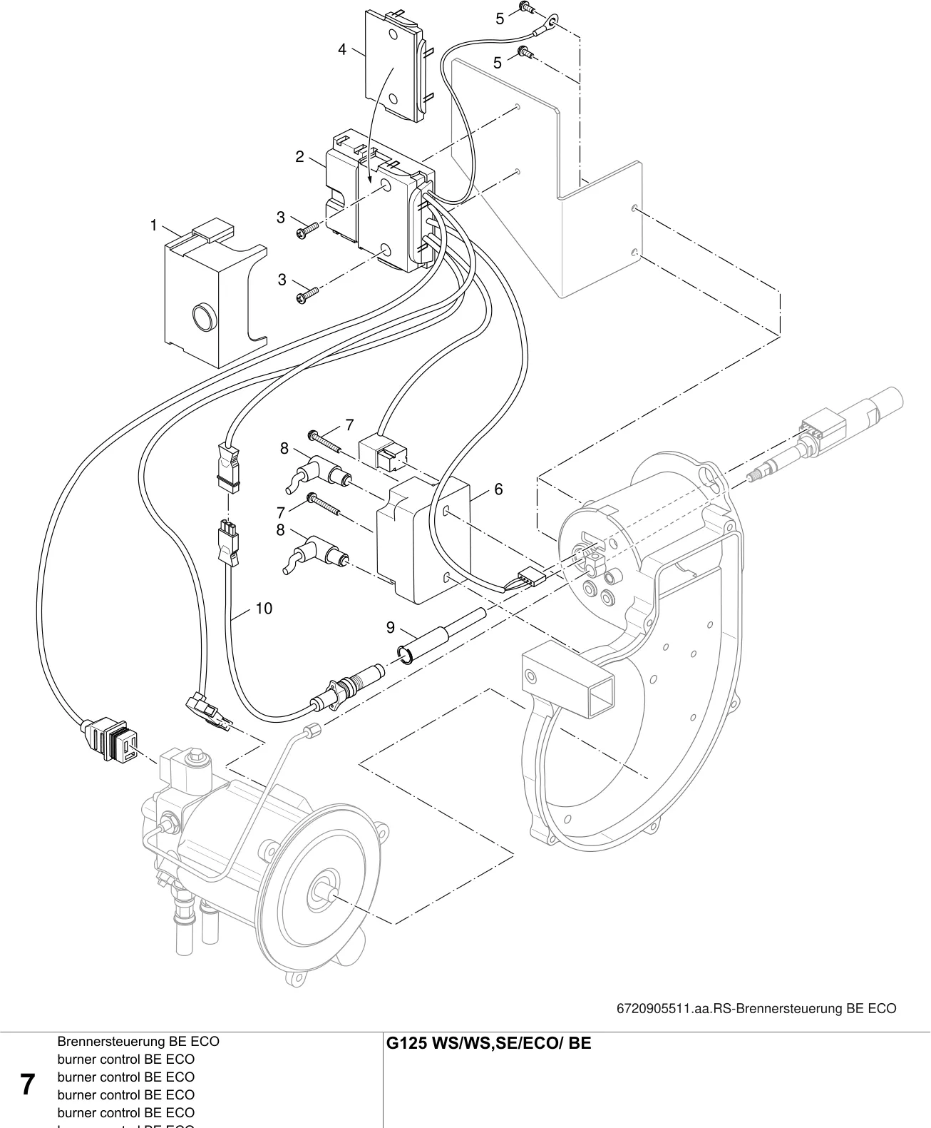 Explosietekening burner control BE ECO — Buderus G125 WS/ECO/-BE