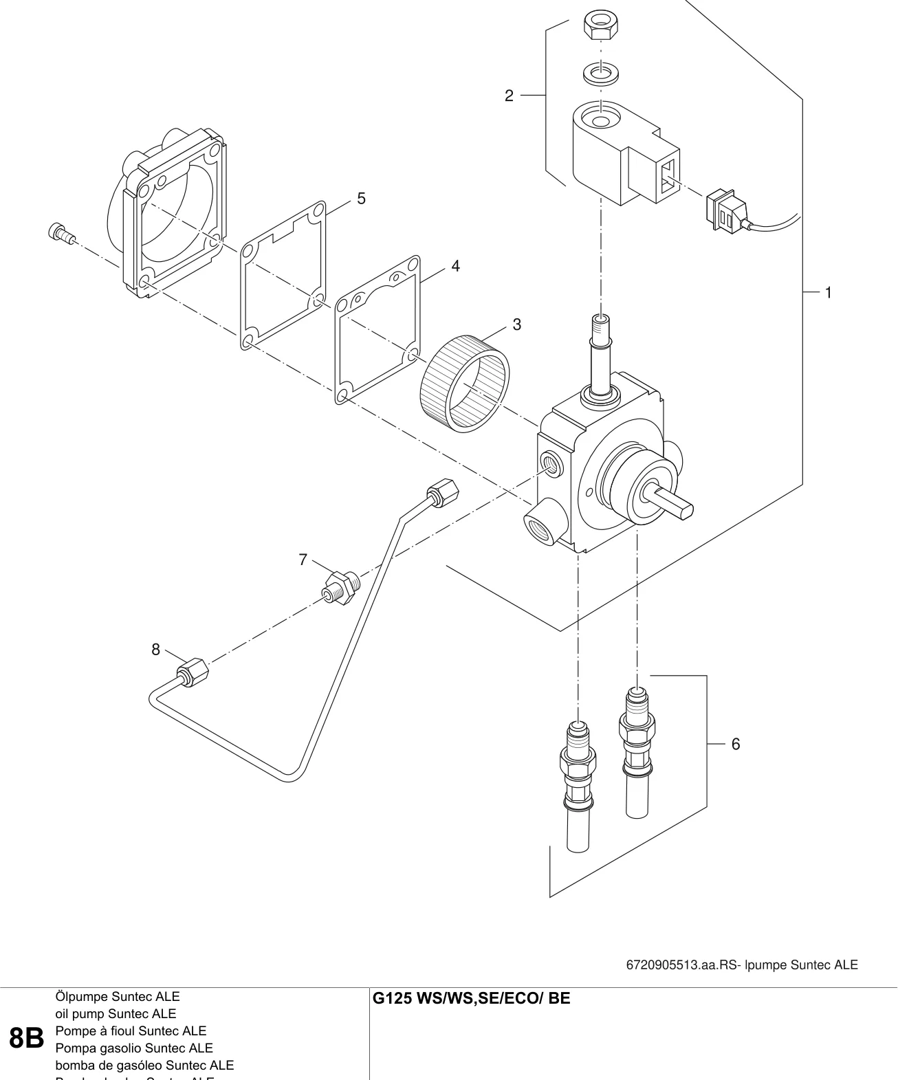 Explosietekening Pompe à fioul Suntec ALE B — Buderus G125 WS/ECO/-BE