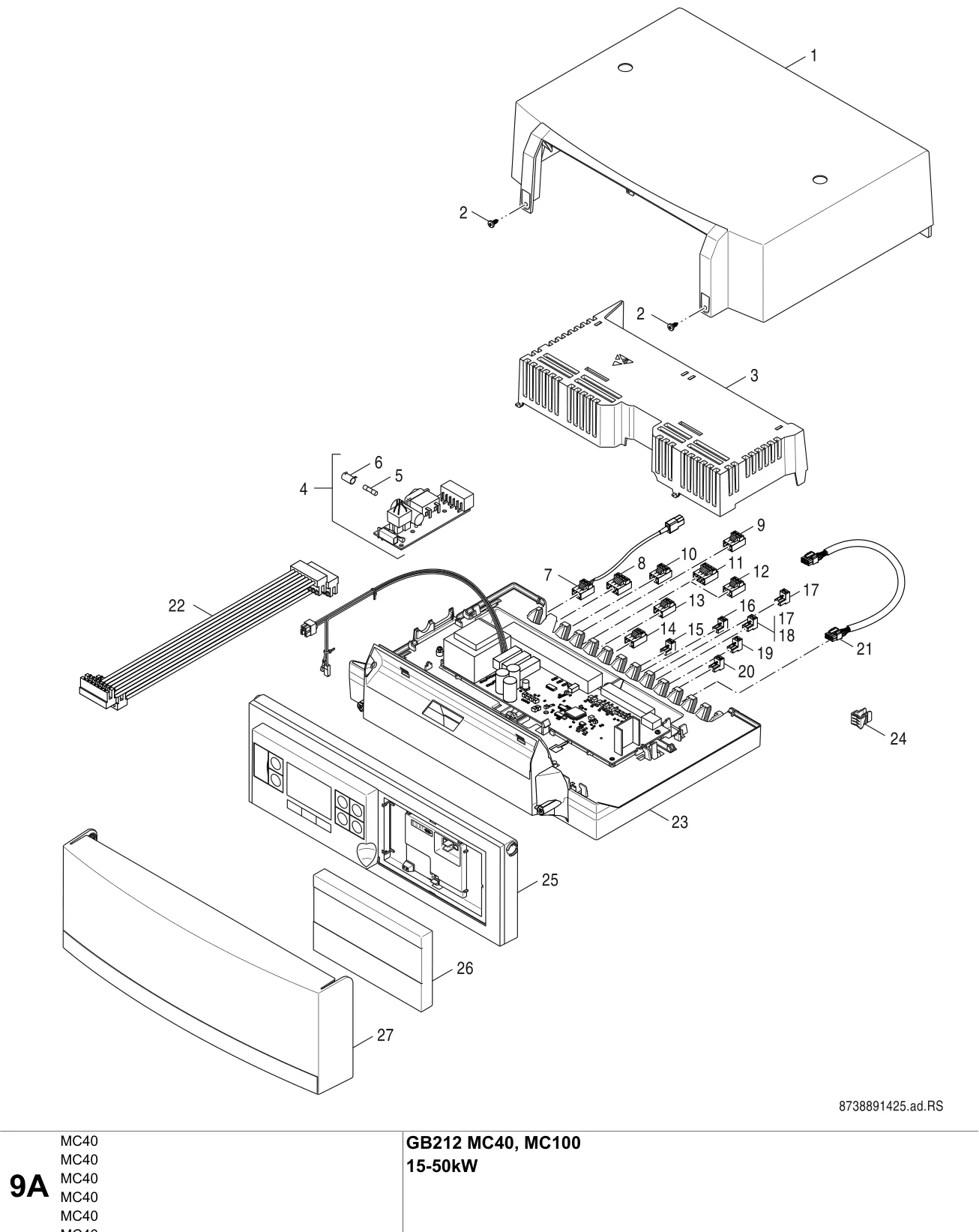 Explosietekening MC40 A — Buderus GB212/GB212 MC40, MC100