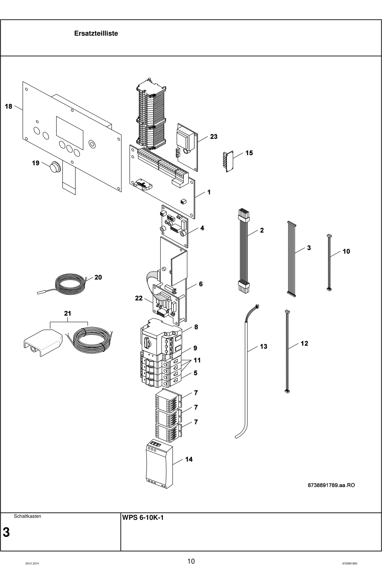 Schéma éclaté Schaltkasten — Buderus WPS 6-10-1