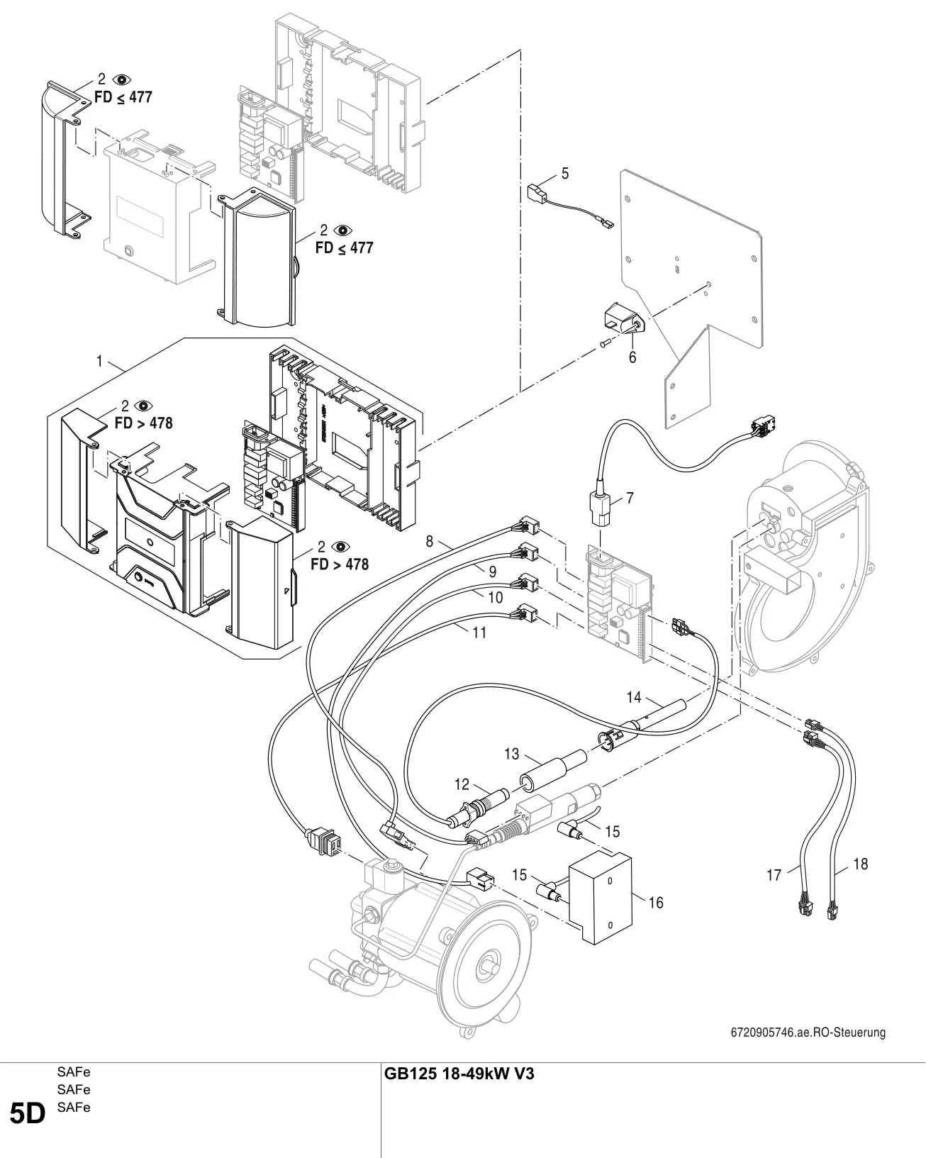 Explosietekening SAFe D — Buderus GB125 18-49kW BE V3