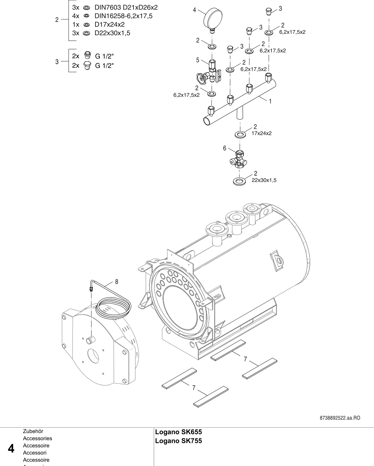Schéma éclaté Accessoire — Buderus SK655/SK755 120-1850kW