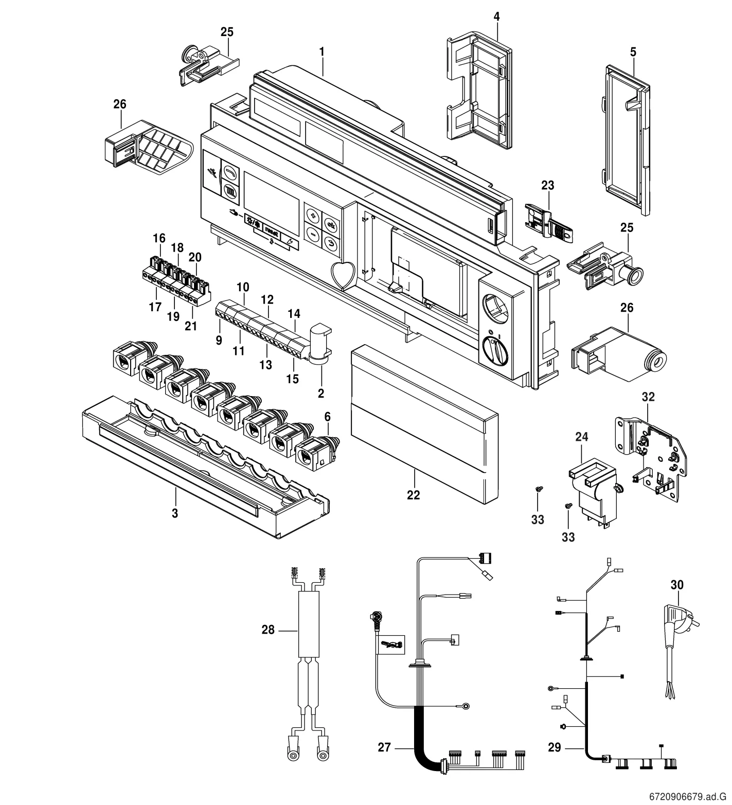 Explosietekening Tableau de commande — Buderus GB172T V2
