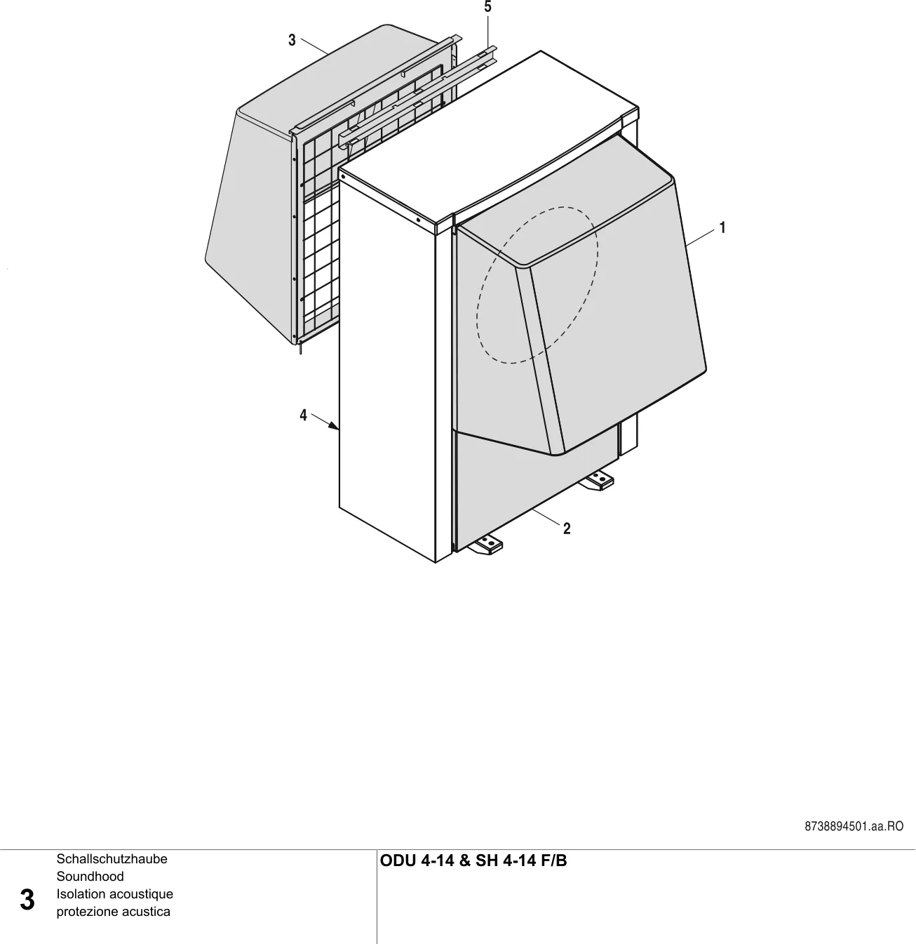 Schéma éclaté Isolation acoustique — Buderus ODU 4-14 & SH 4-14 F/B