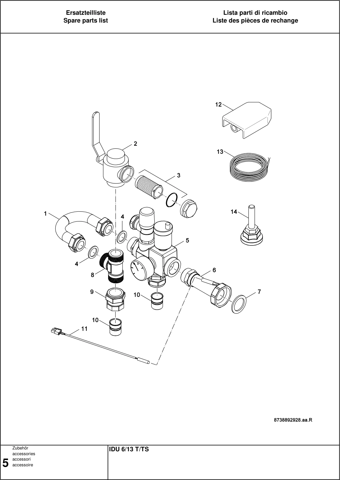 Explosietekening accessoire — Buderus IDUS 6-13 T/TS