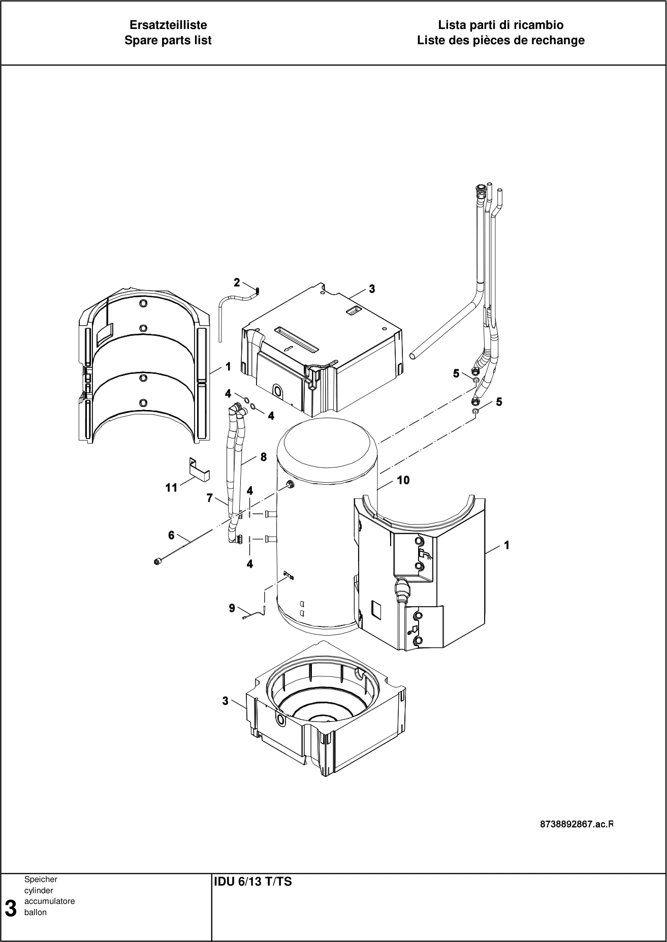Explosietekening ballon — Buderus IDUS 6-13 T/TS