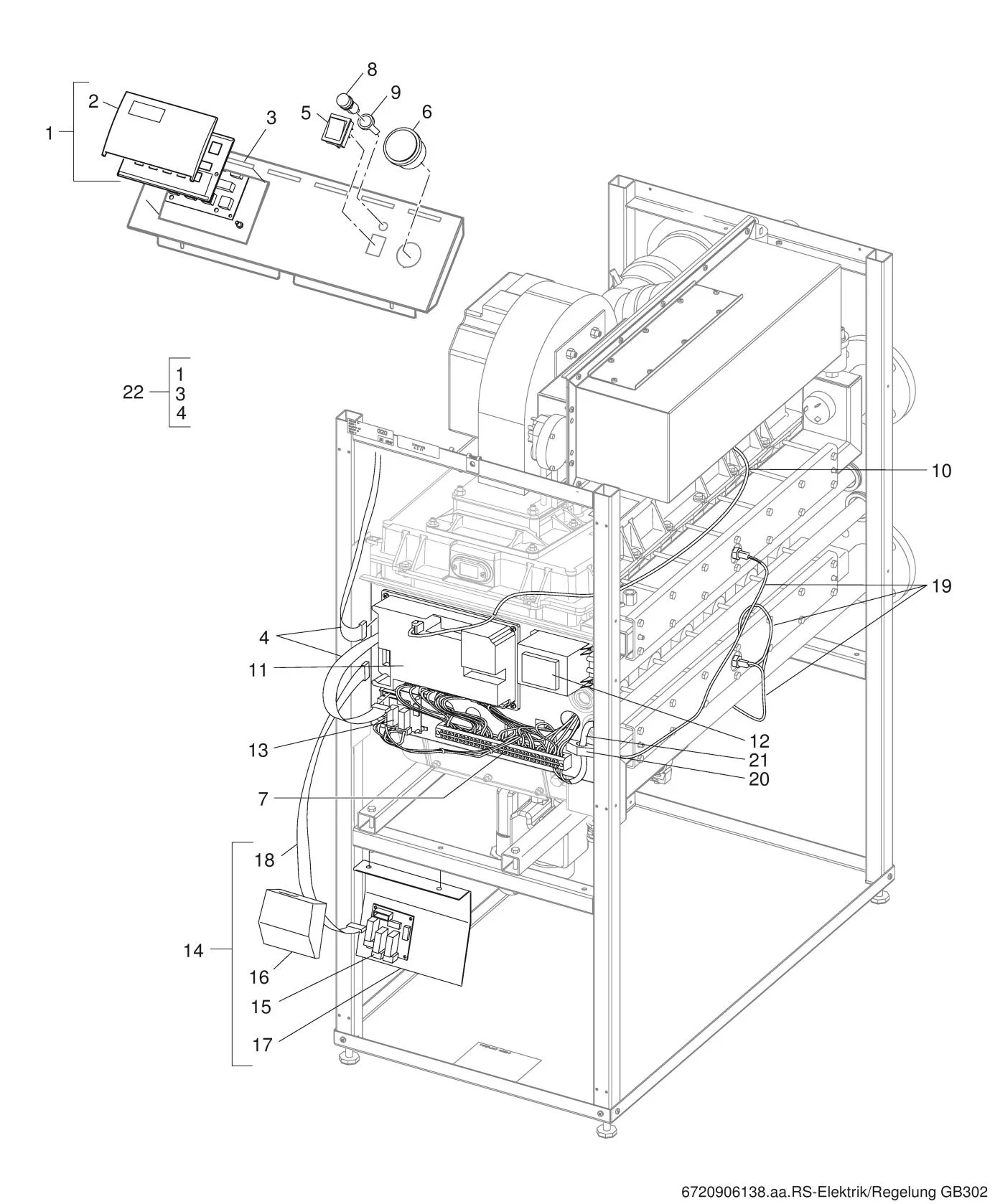 Explosietekening Réglage — Buderus GB302 80-120kW