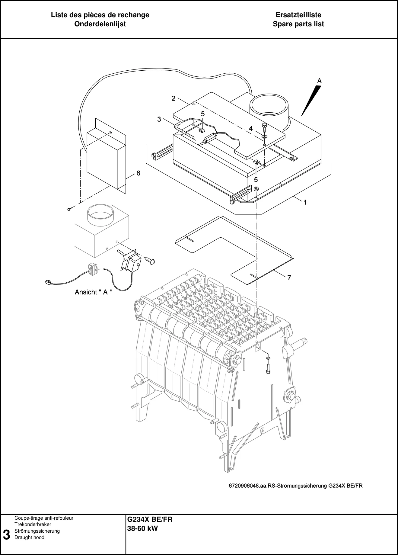 Schéma éclaté Coupe-tirage anti-refouleur — Buderus G234X BE/FR