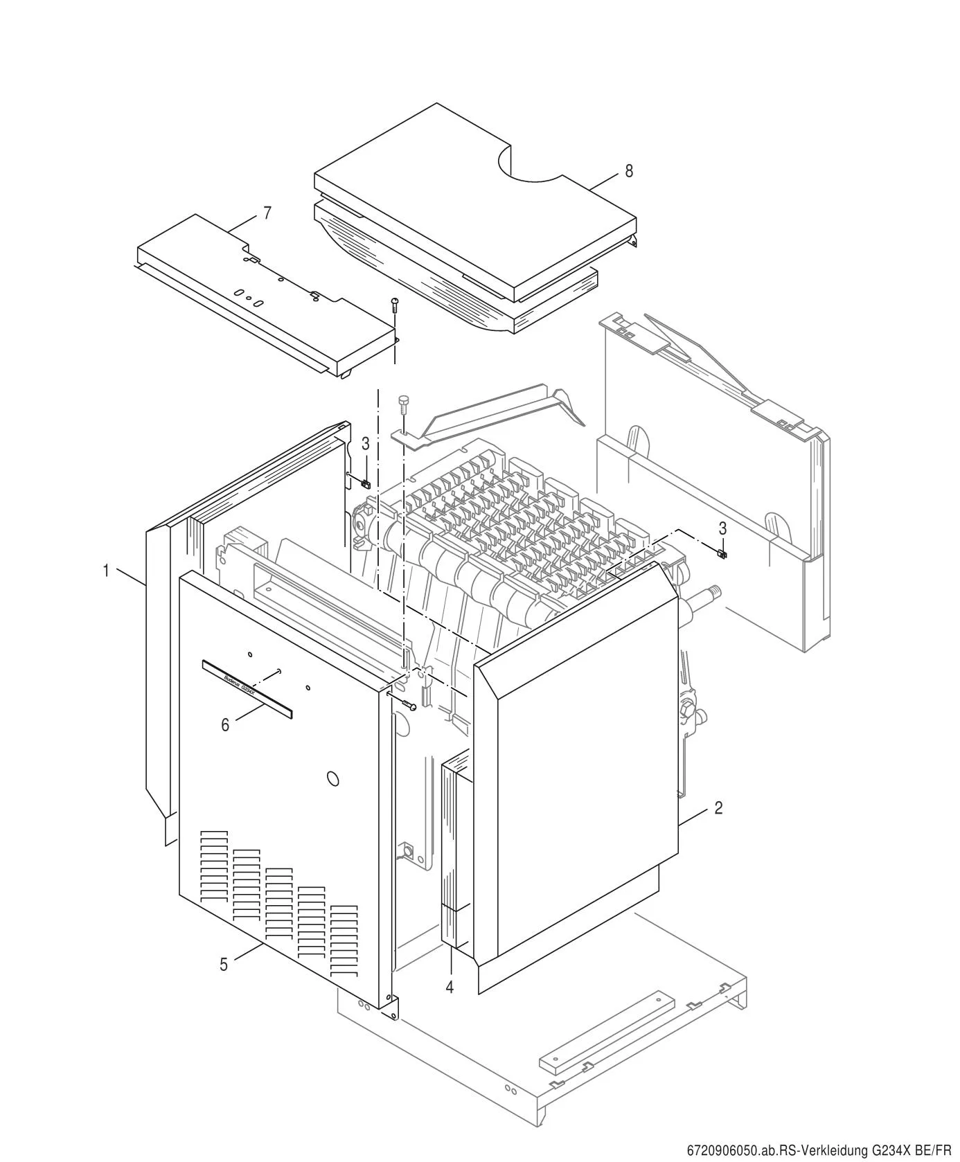 Explosietekening Verkleidung G234 X/WS — Buderus G234 X/WS/BE/FR
