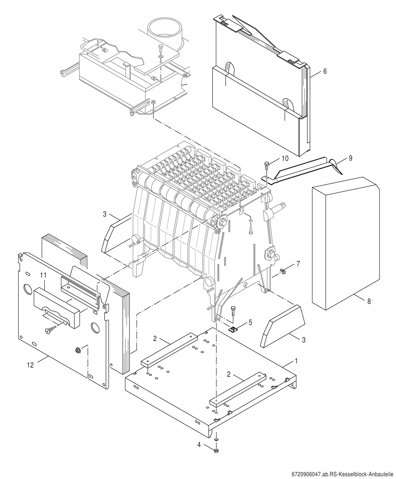 Explosietekening Corps de chauffe annexe — Buderus G234 X/WS/BE/FR