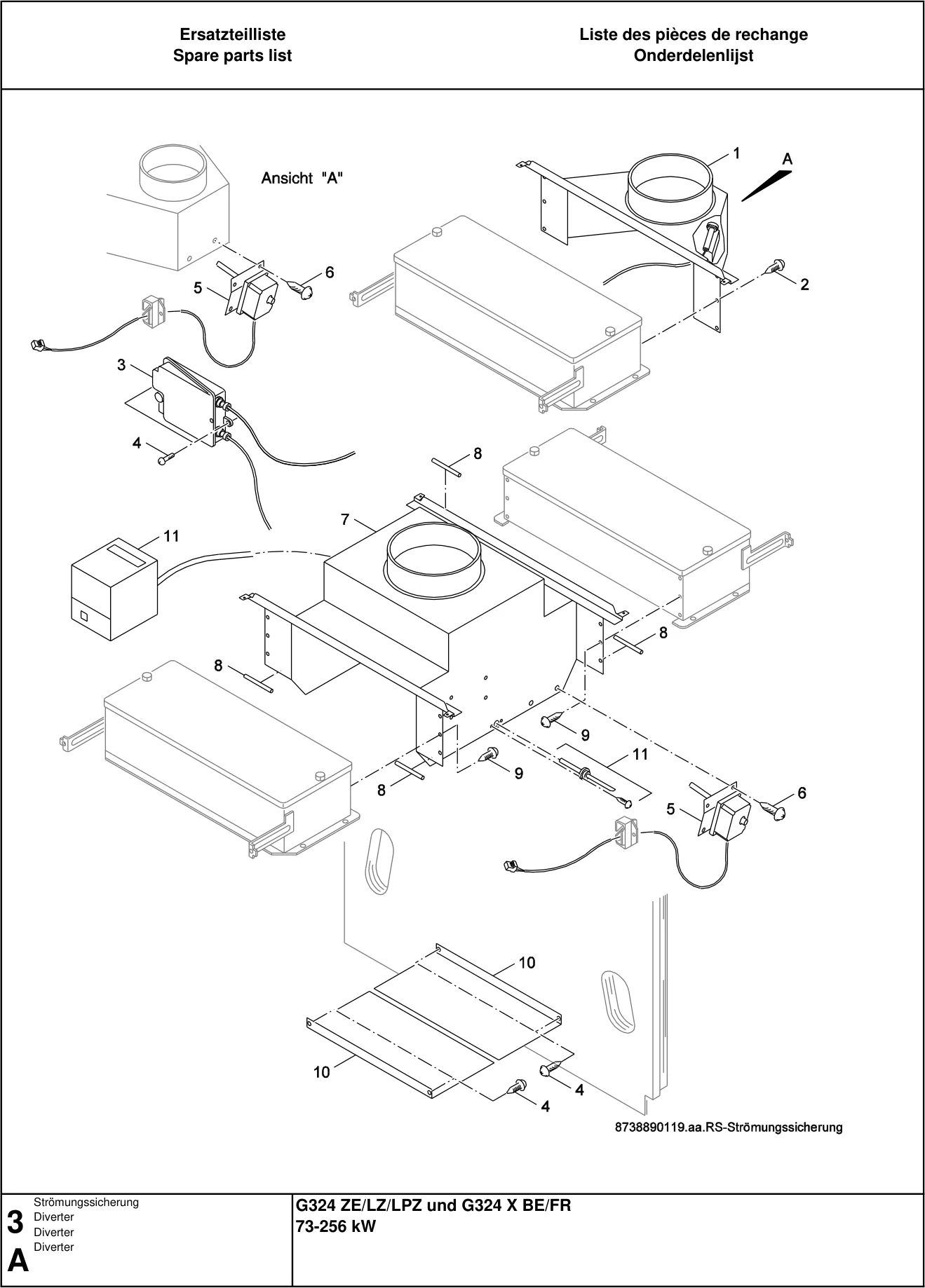 Explosietekening Diverter — Buderus G324ZE/LZ/PZ 73-256kW