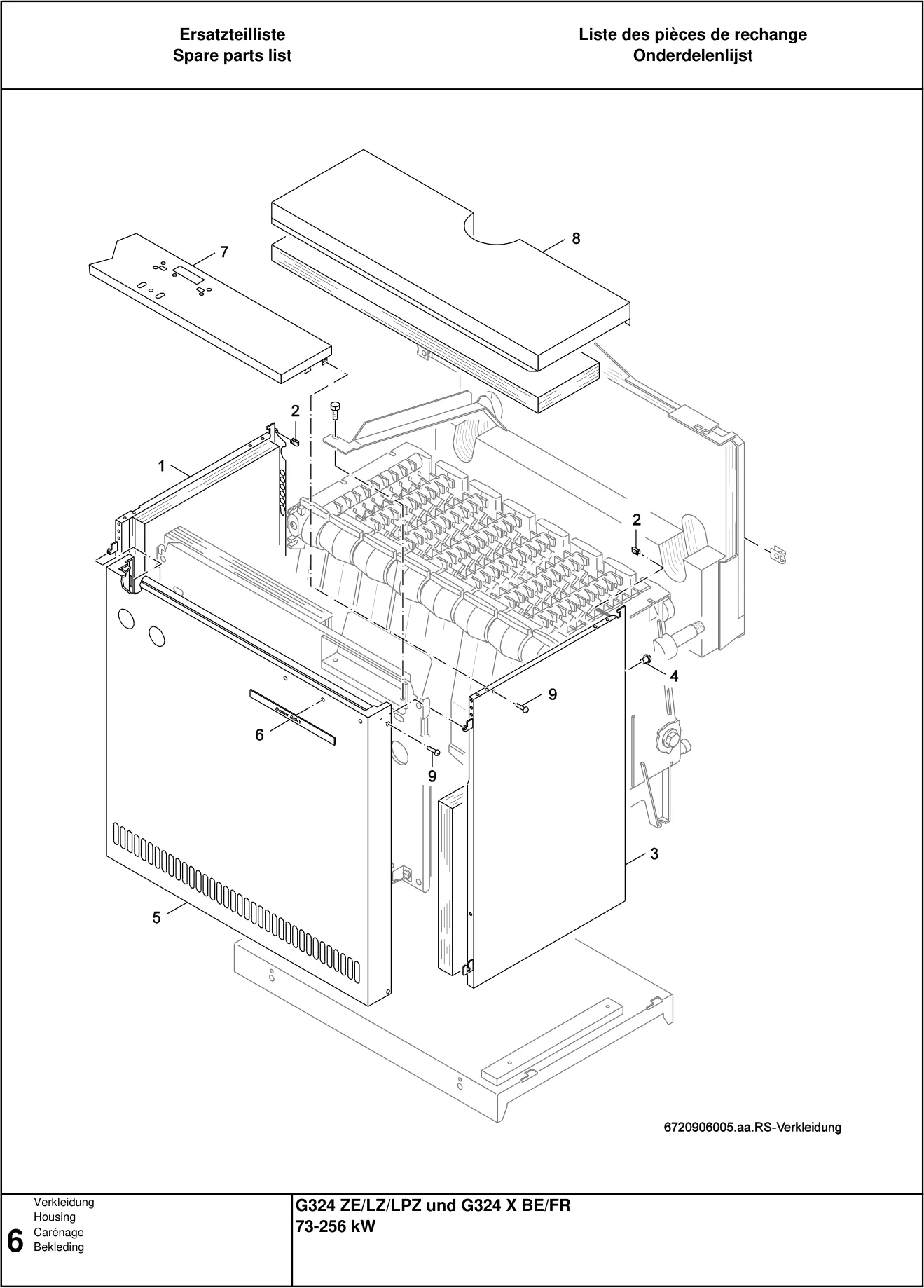 Explosietekening Carénage — Buderus G324ZE/LZ/PZ 73-256kW