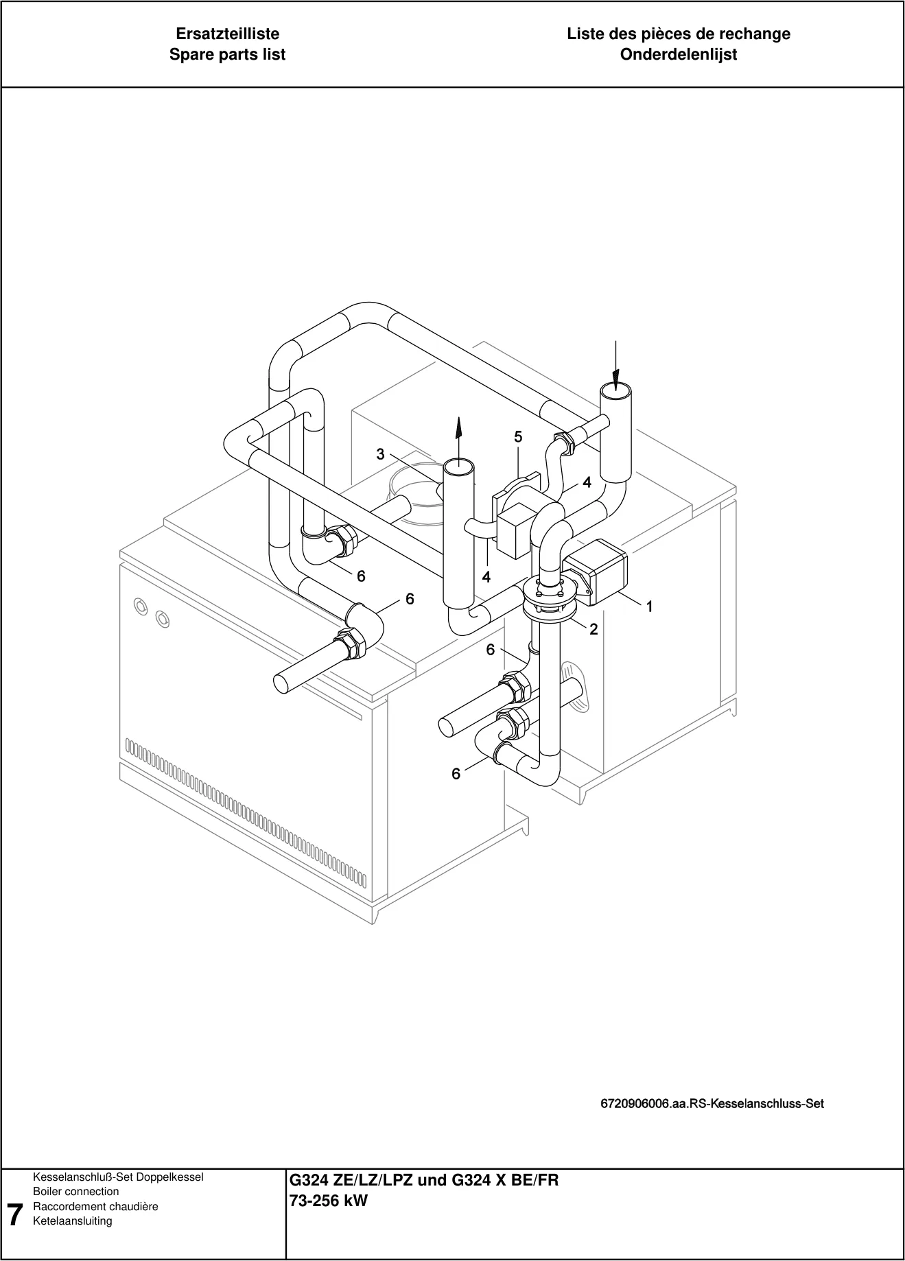 Explosietekening G324 ZE/LZ/LPZ und G324 X BE/FR — Buderus G324ZE/LZ/PZ 73-256kW