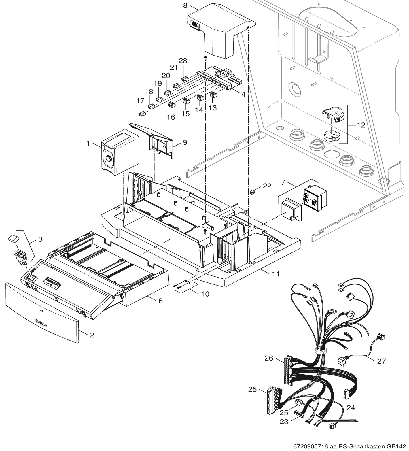 Explosietekening Tableau de commande — Buderus GB142 15-60kW