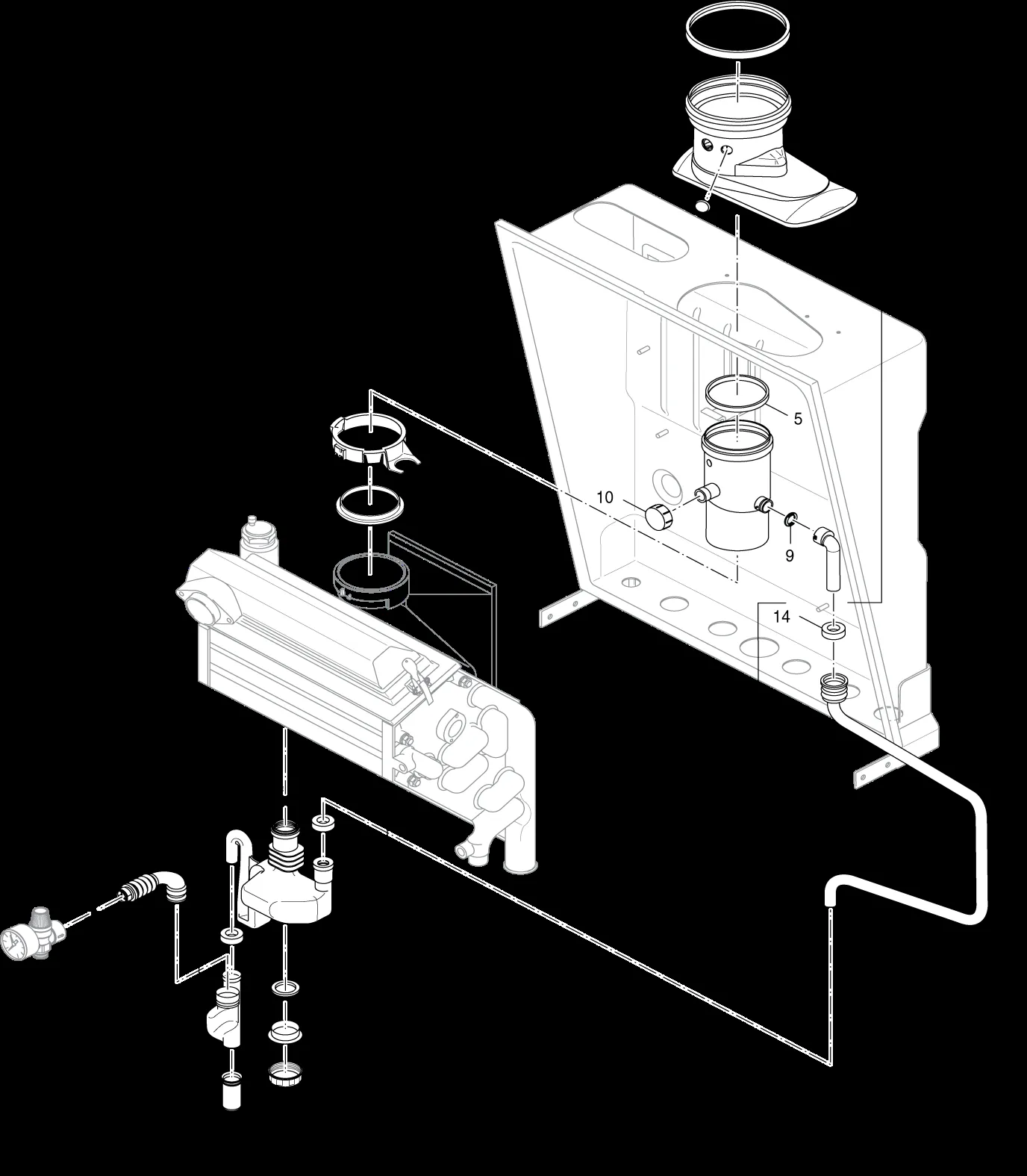 Explosietekening Evacuation de la condensation — Buderus GB142 15-60kW