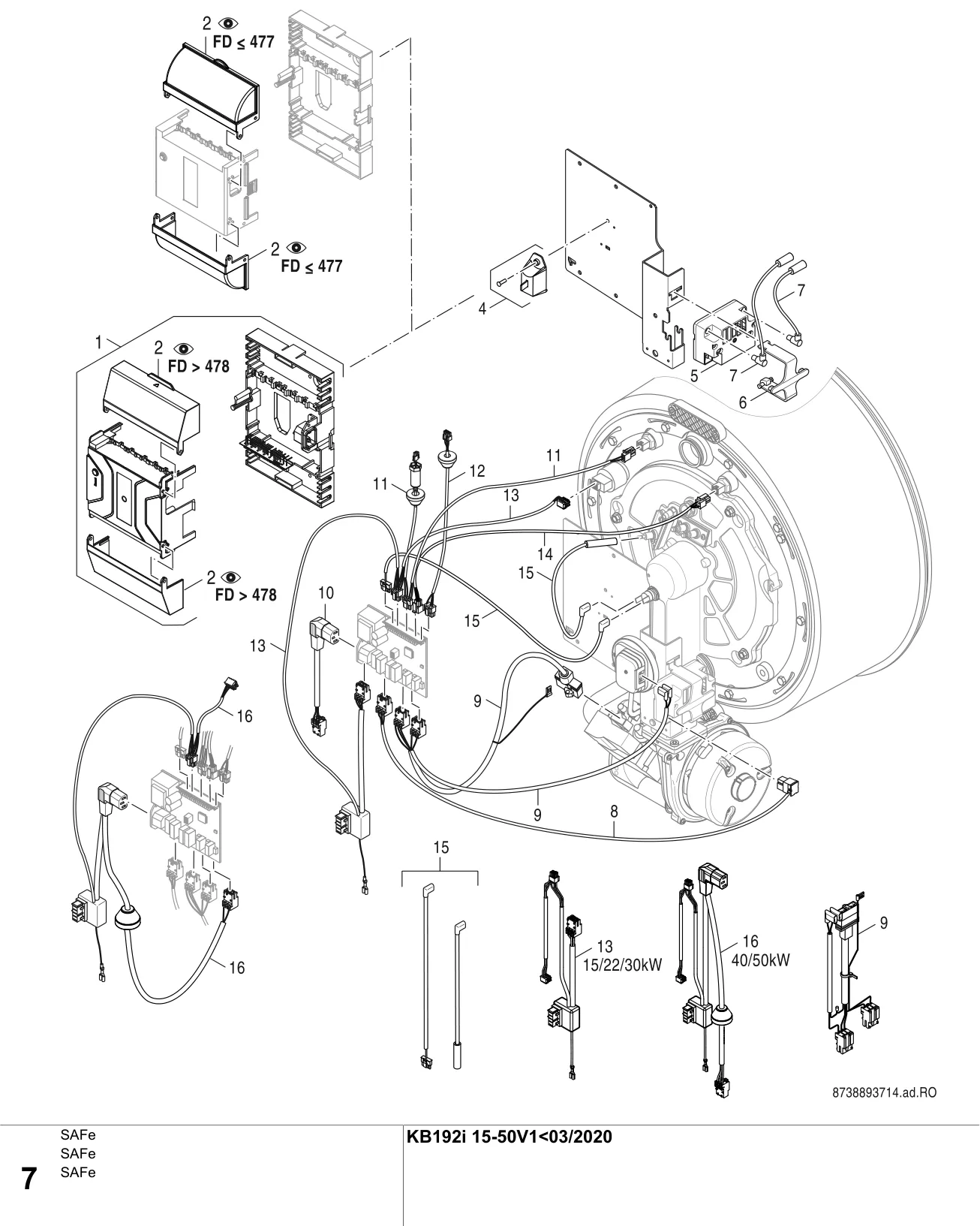 Schéma éclaté SAFe — Buderus KB192i V1<03/20 15-50 kW