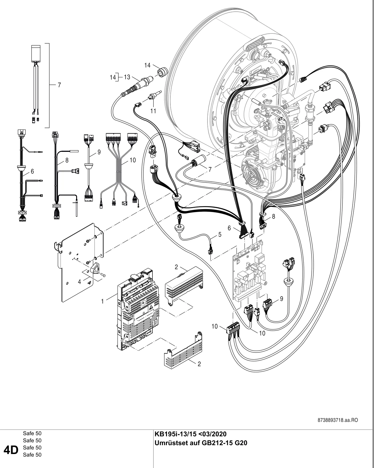 Schéma éclaté Safe 50 D — Buderus KB195i-13/15 V1<03/2020
