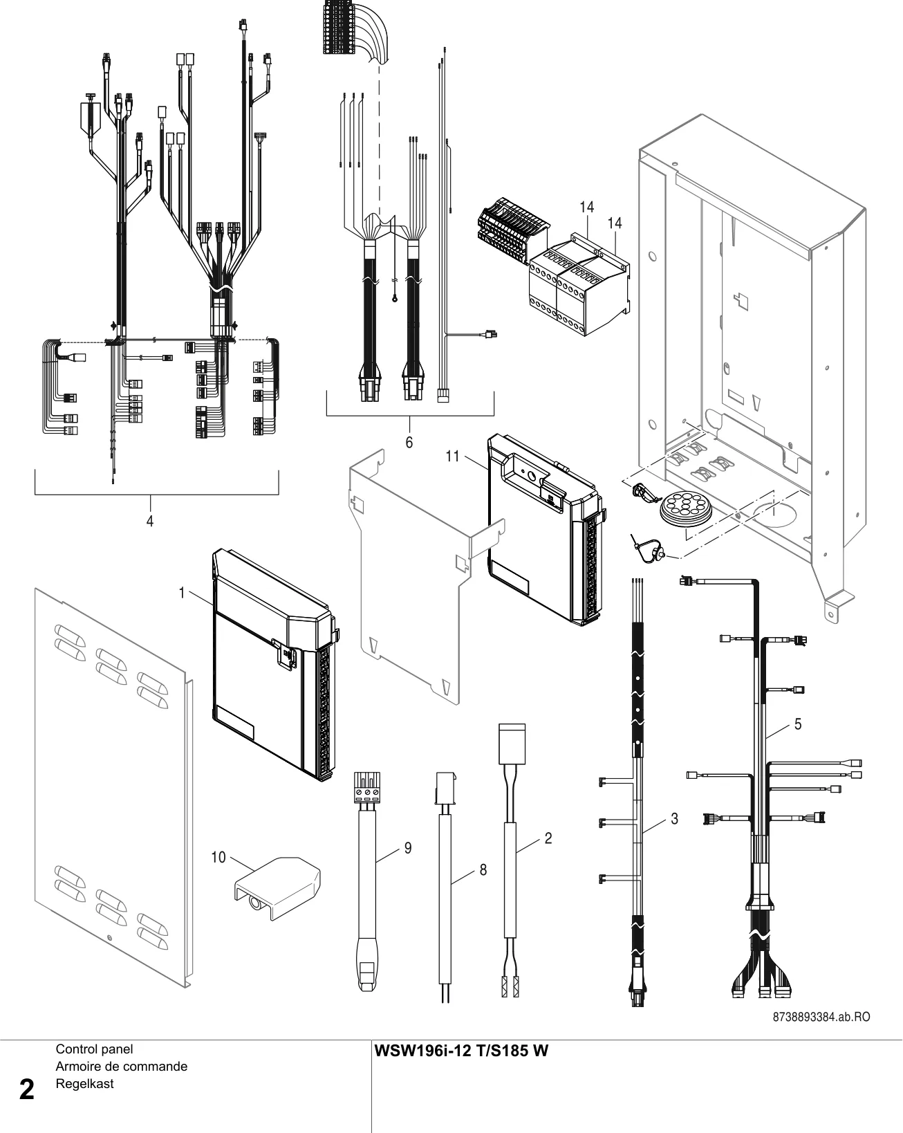 Explosietekening Armoire de commande — Buderus WSW196i-12 T/S185 W