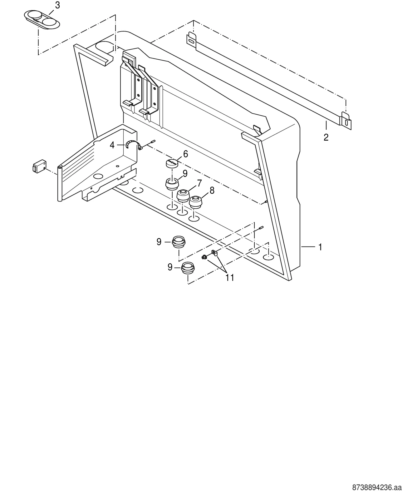 Explosietekening Cadre-support — Buderus GB112 24-29 kW