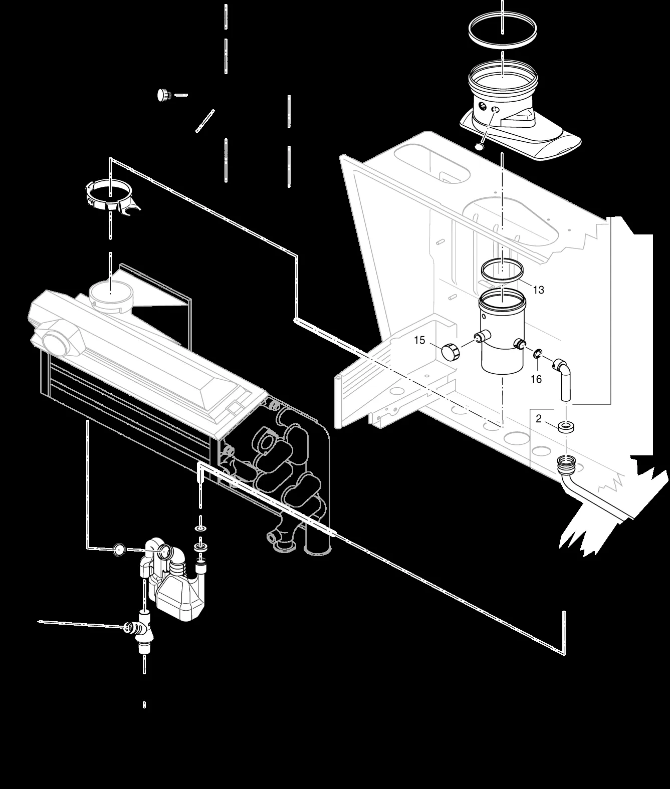 Explosietekening Écoulement des condensats — Buderus GB112 24-29 kW