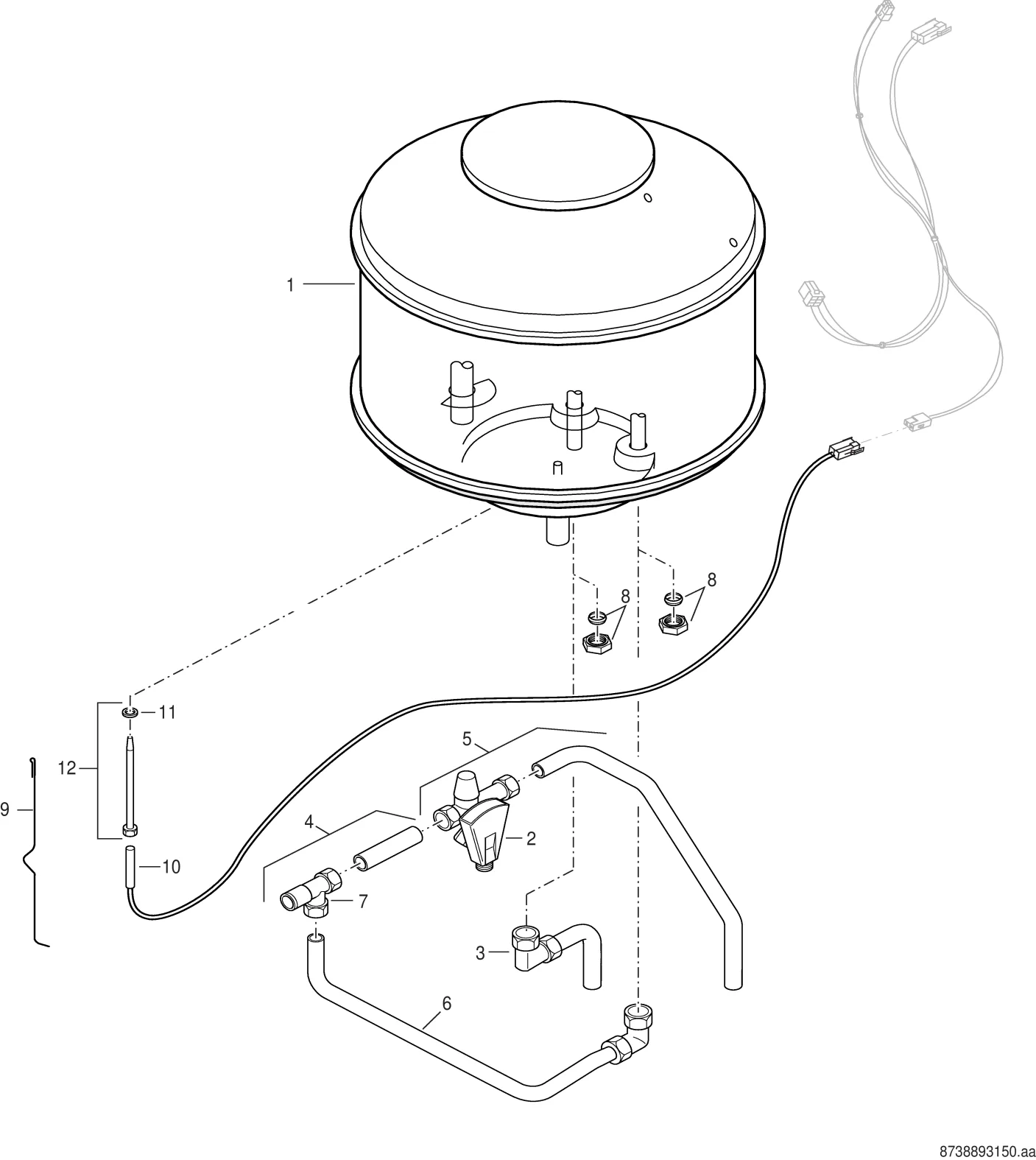 Explosietekening Ballon d'eau chaude sanitaire (8) — Buderus GB112 24-29 kW