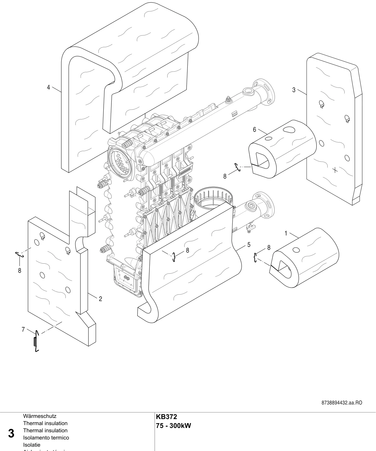 Explosietekening Thermal insulation — Buderus KB372 75-300 kW
