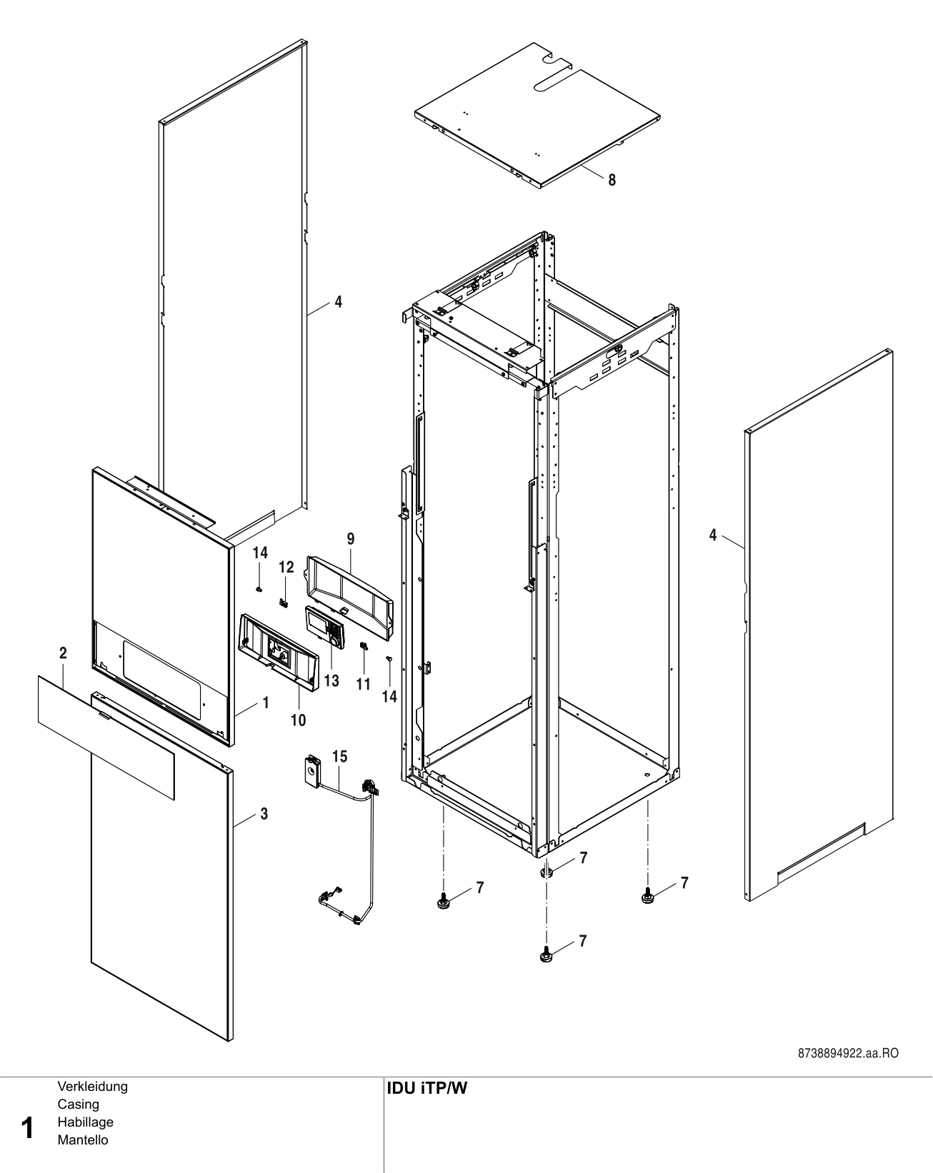 Schéma éclaté Habillage — Buderus IDU iTP
