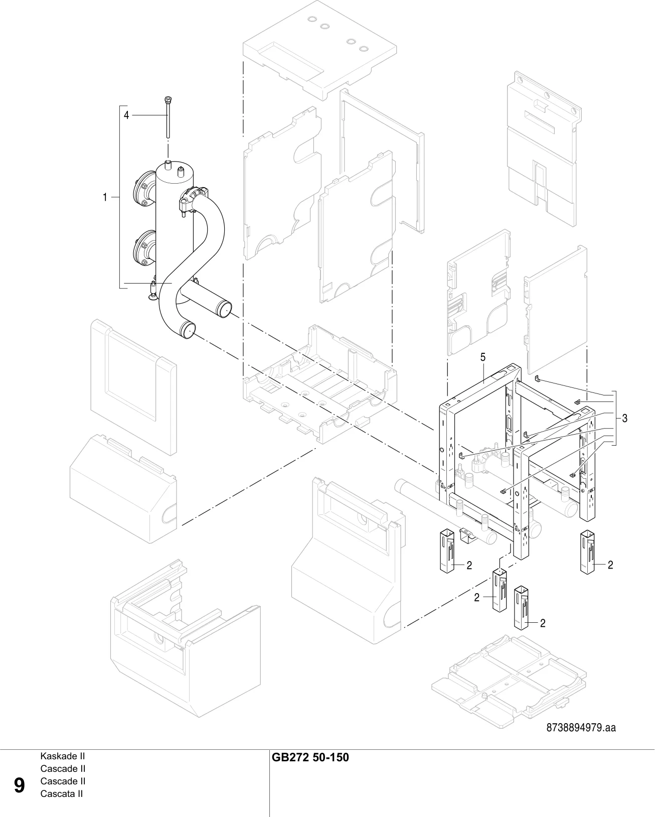 Explosietekening Cascade II — Buderus GB272 50-150